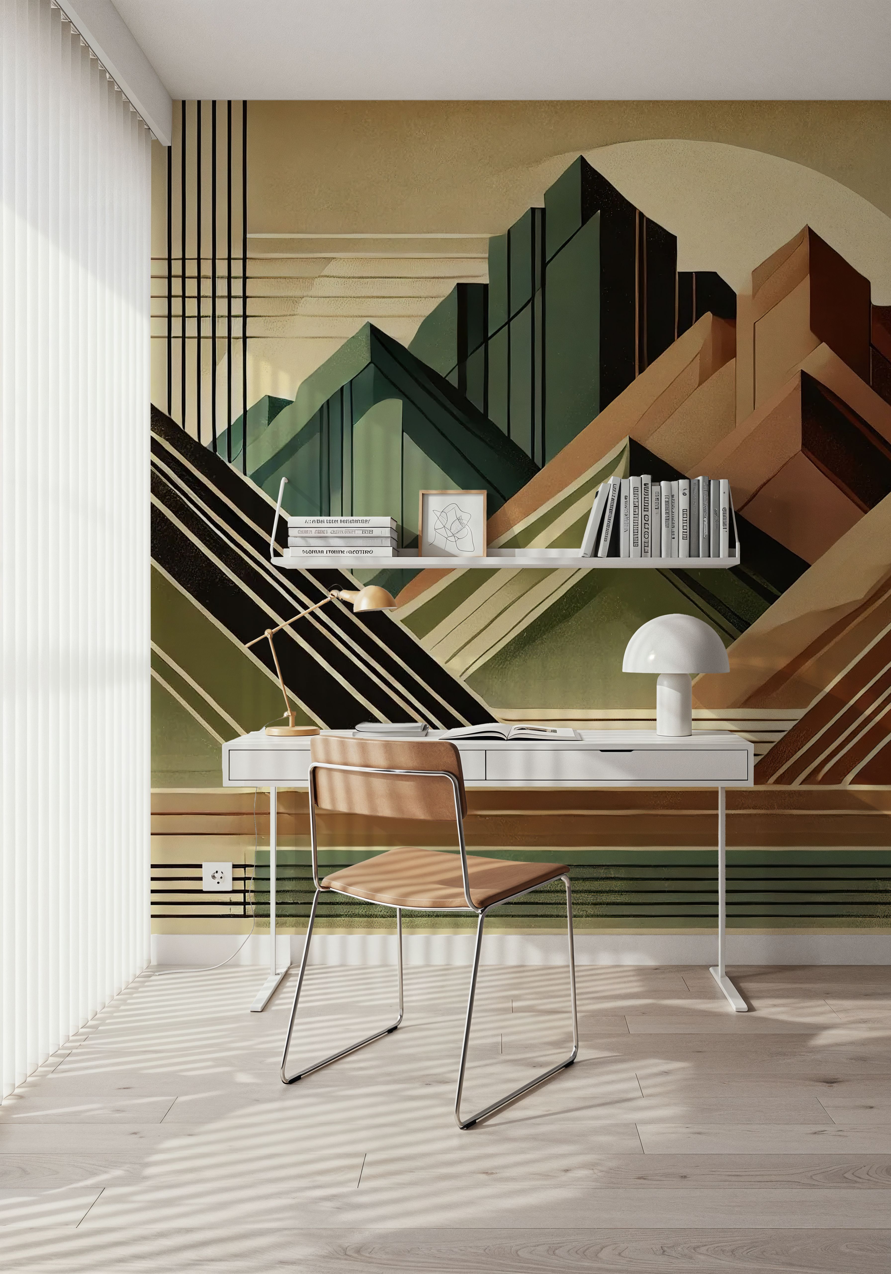 Elegant Art Deco Mountain Peaks