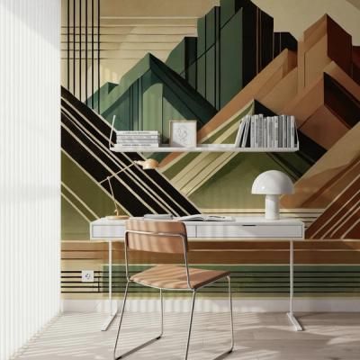 Elegant Art Deco Mountain Peaks