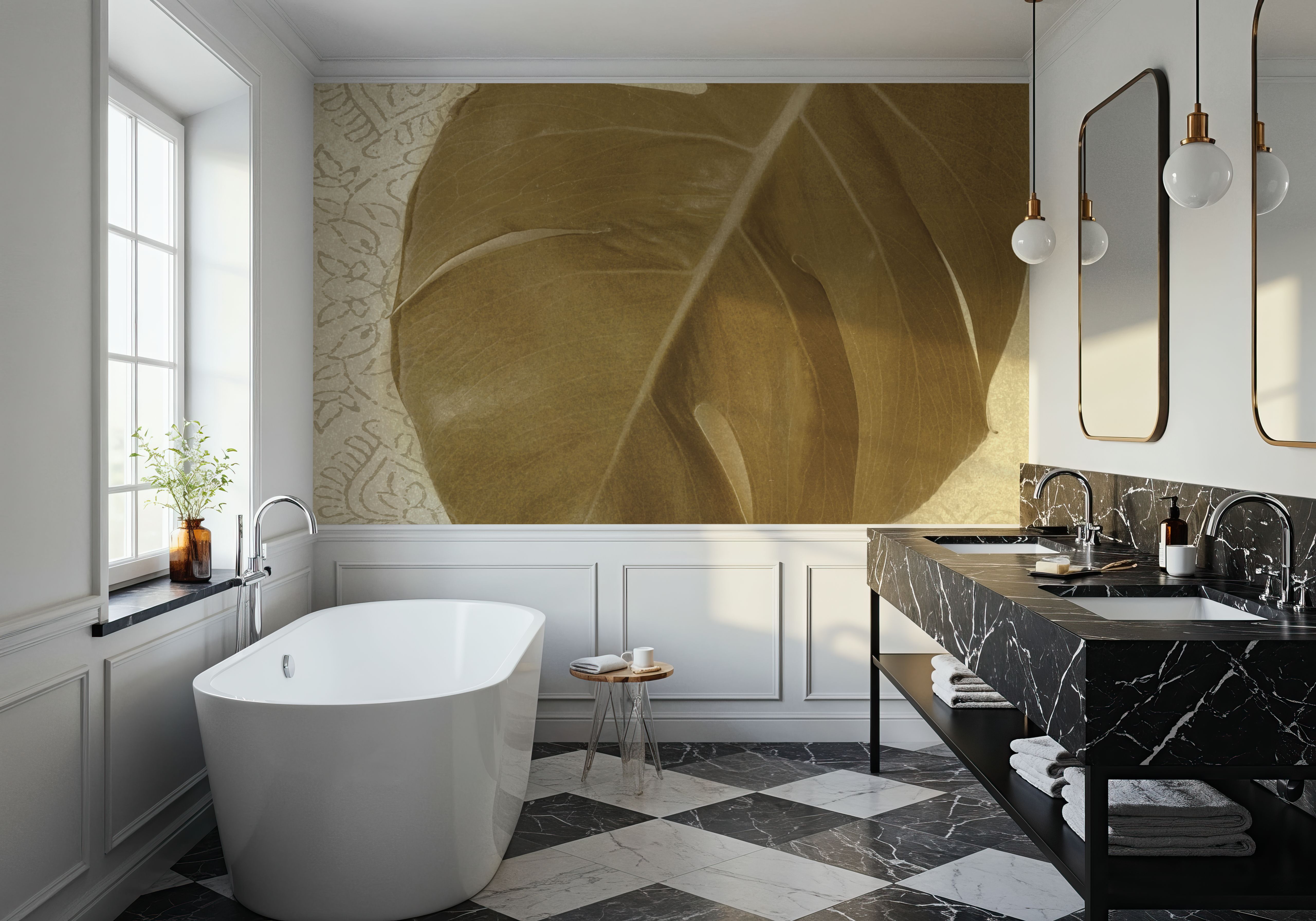 Ornate Monstera Leaf I