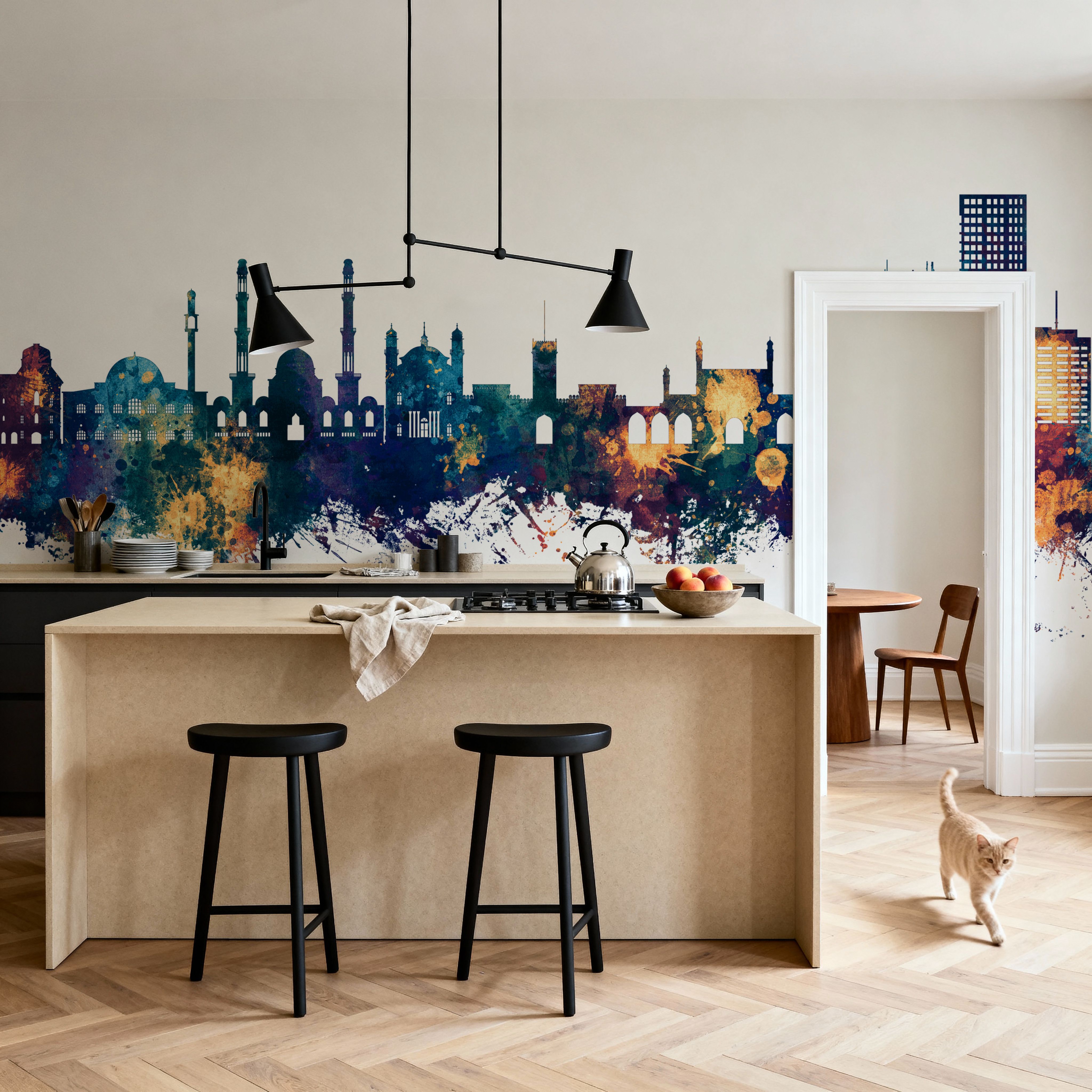 Kabul Afghanistan Skyline Blue & Bronze