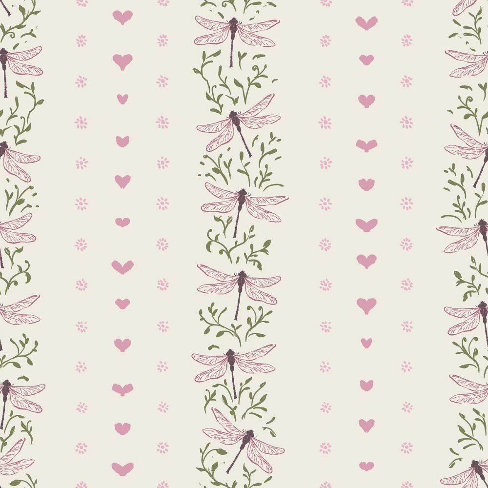 Dragonfly Stripes, Lavender Pink