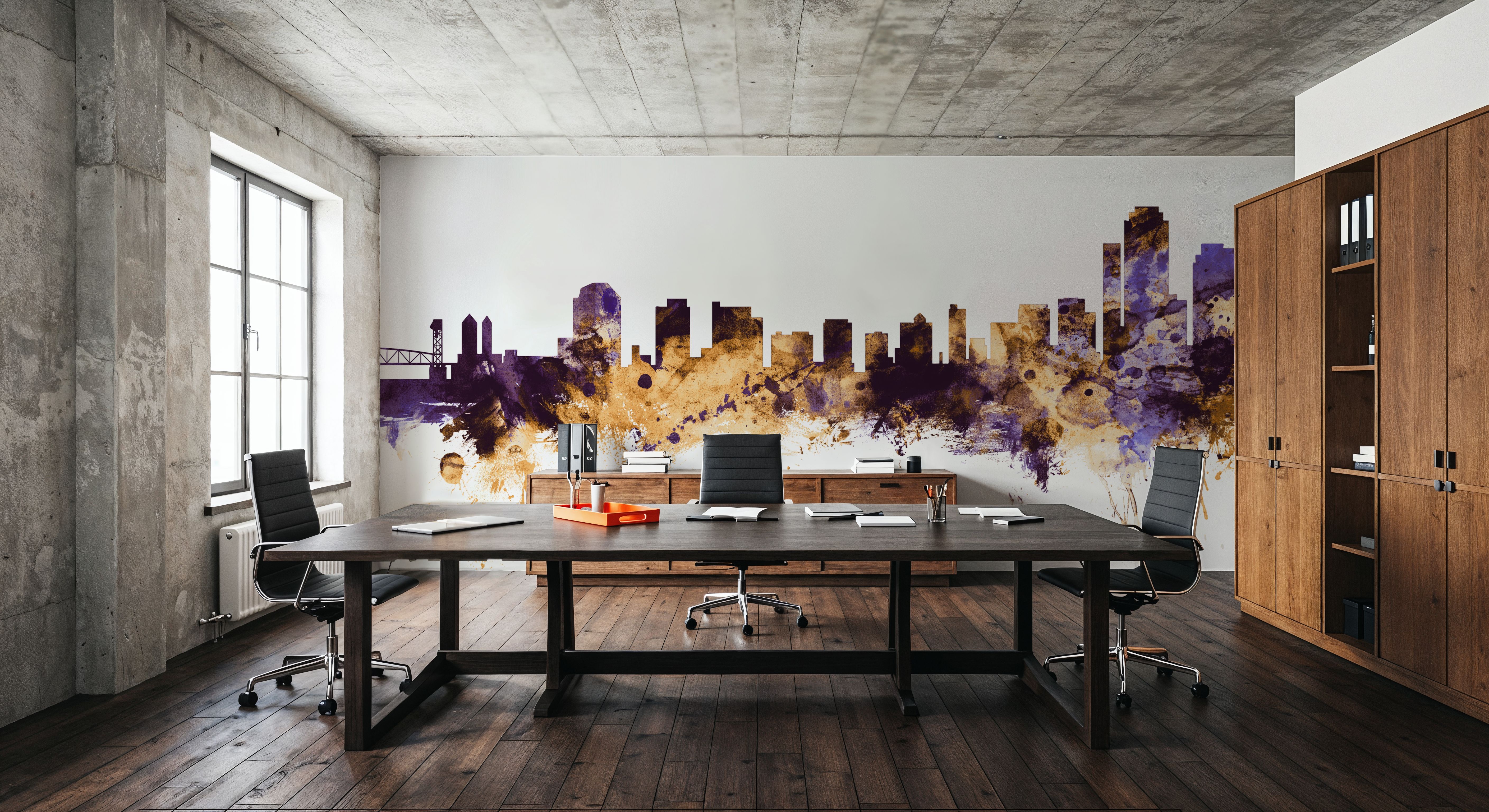Wilmington Delaware Skyline Purple & Gold