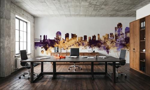 Wilmington Delaware Skyline Purple & Gold
