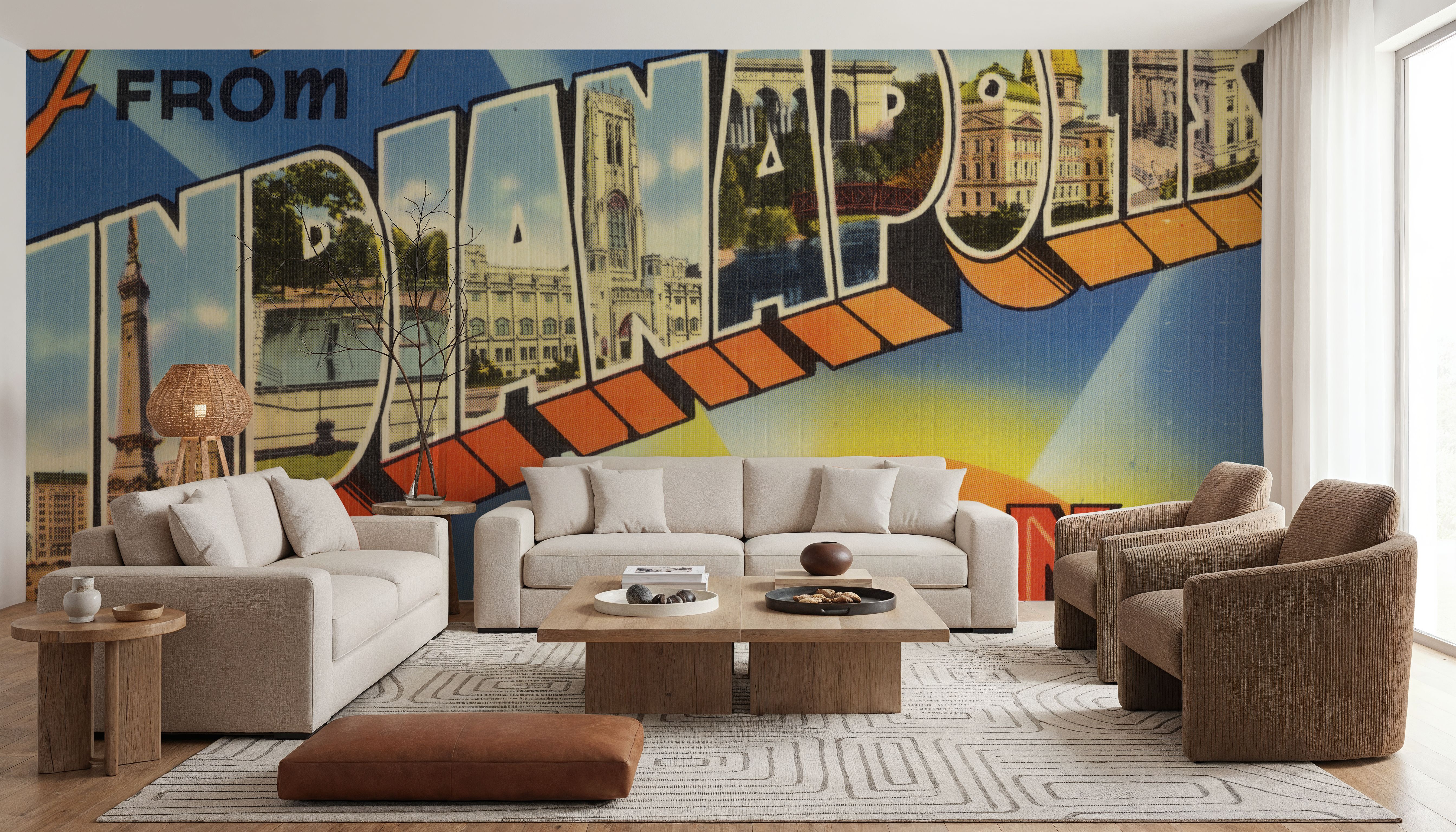 Greetings from Indianapolis - Screenprint Postcard