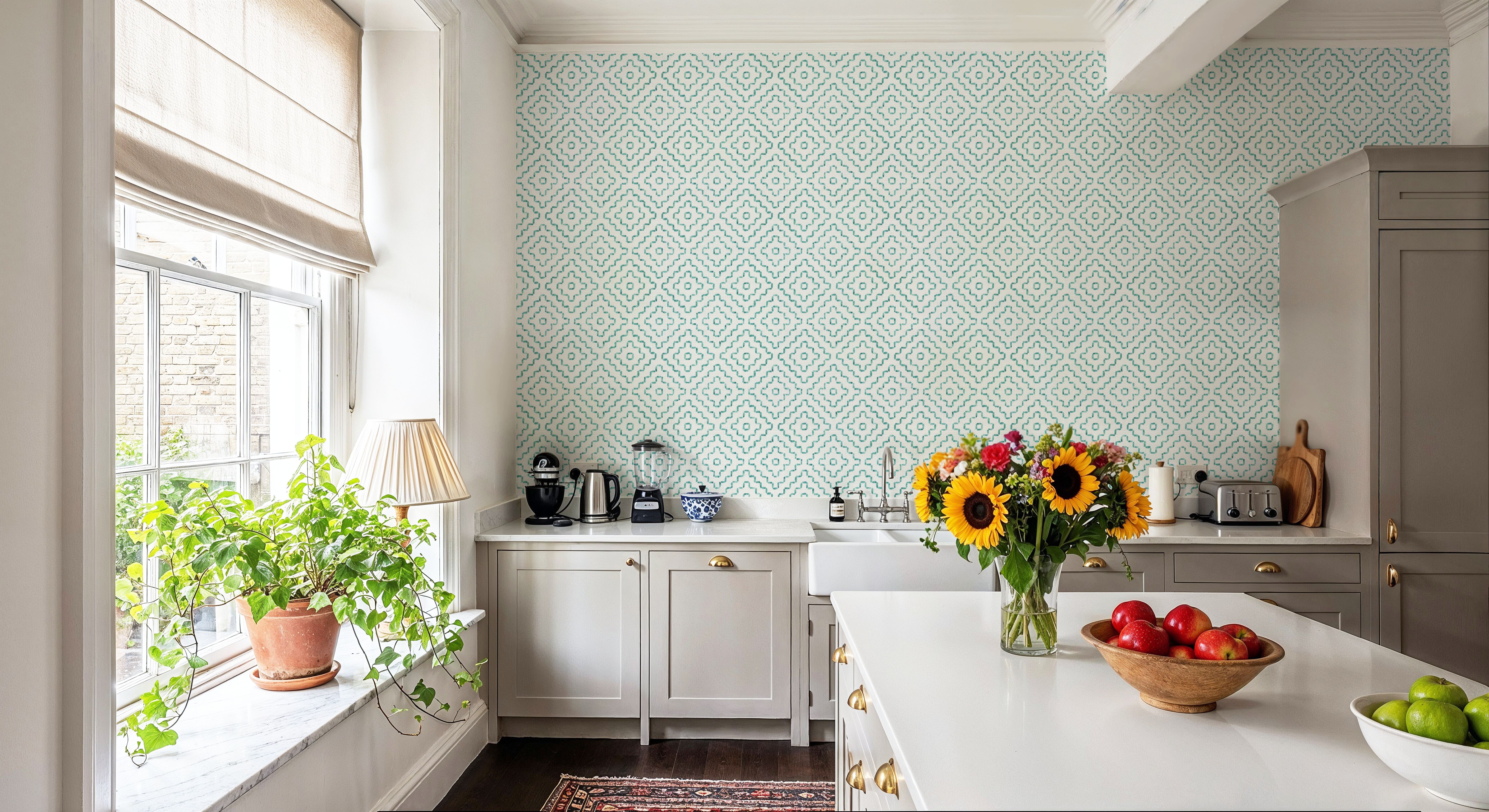 Mixed Greens Turqouise Inverse