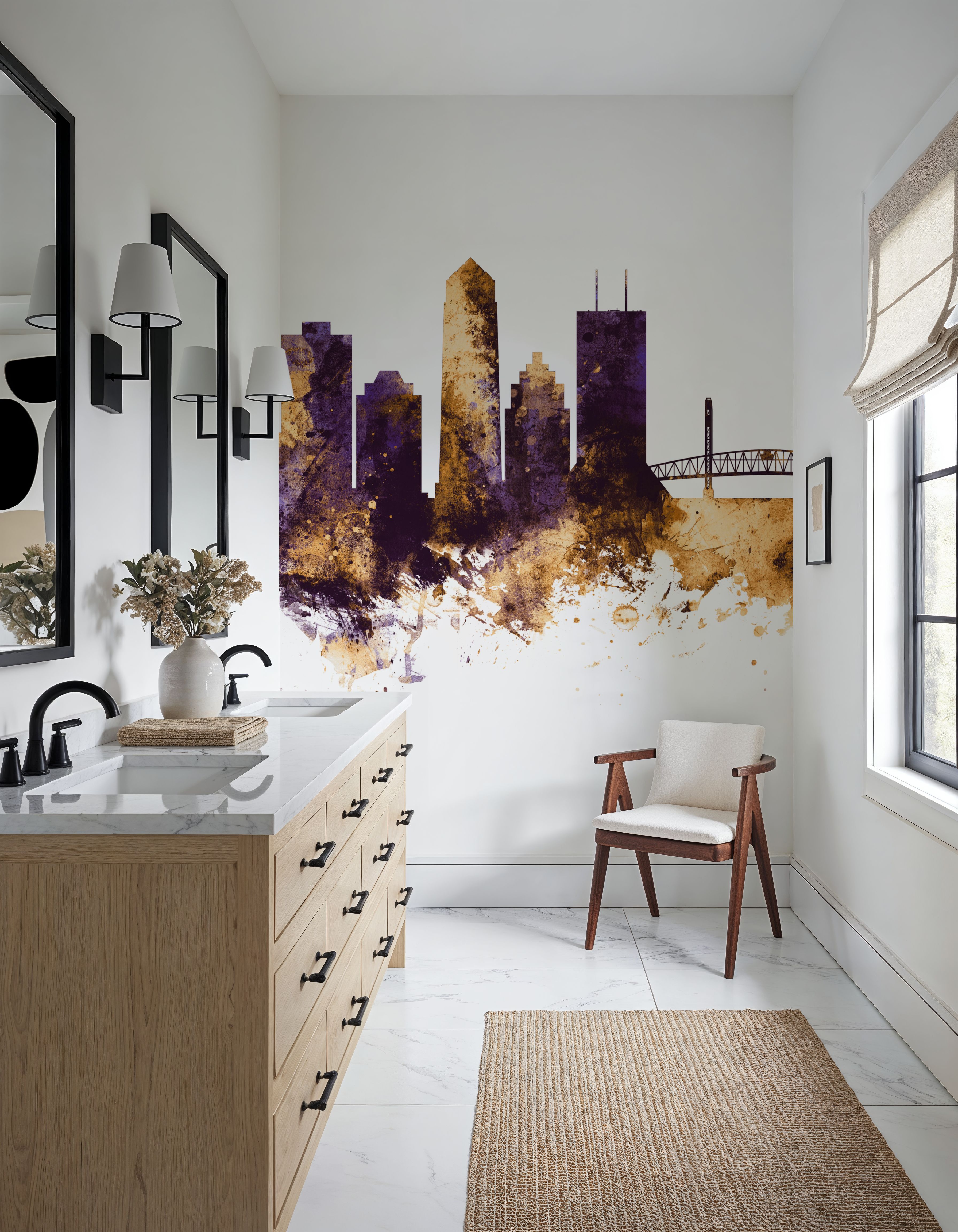 Jacksonville Florida Skyline Purple & Gold