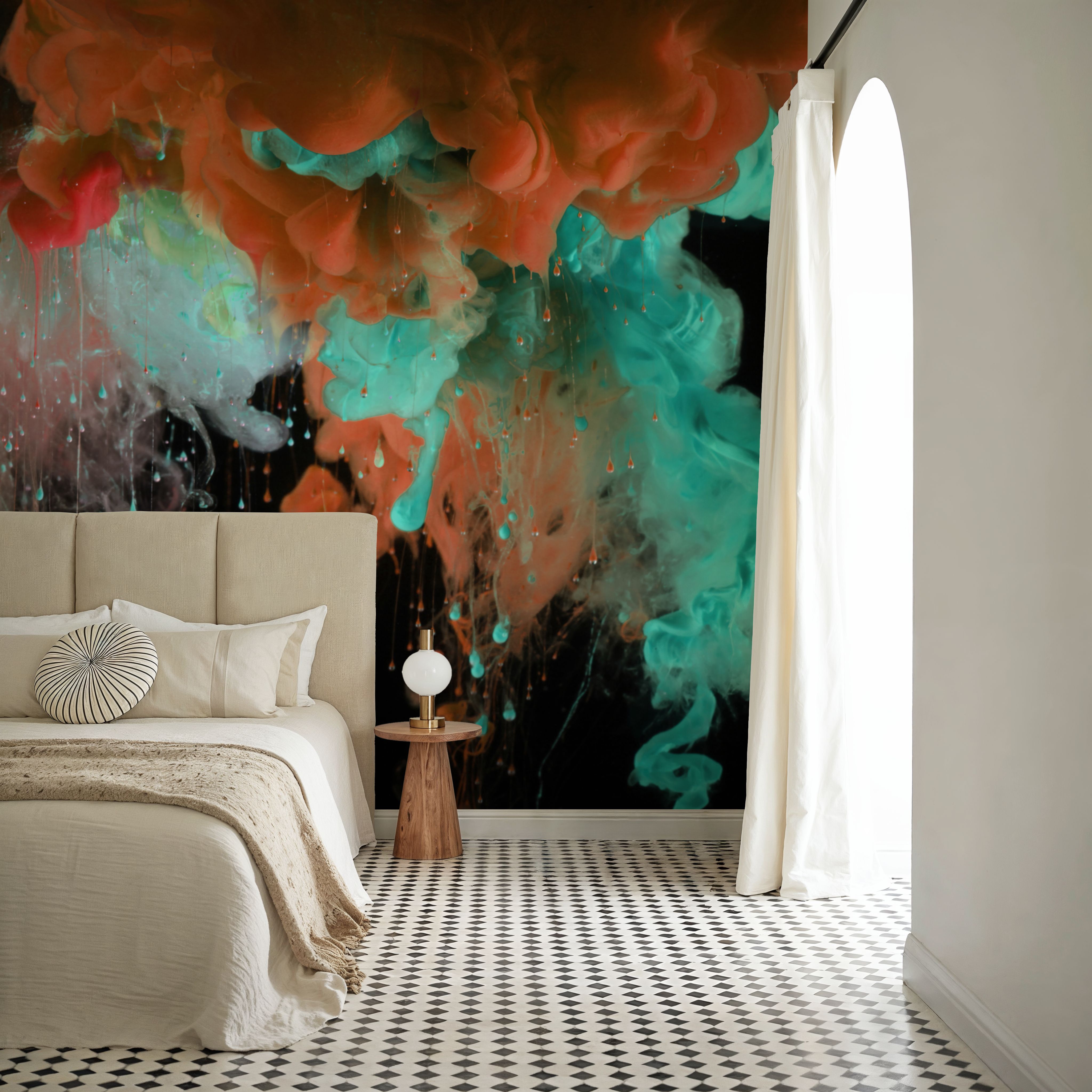 Wall Mural - Smoke In Water - Abstract mural wallpaper - Hallway staircases - Wallism UK - Premium, Textured or Peel & Stick