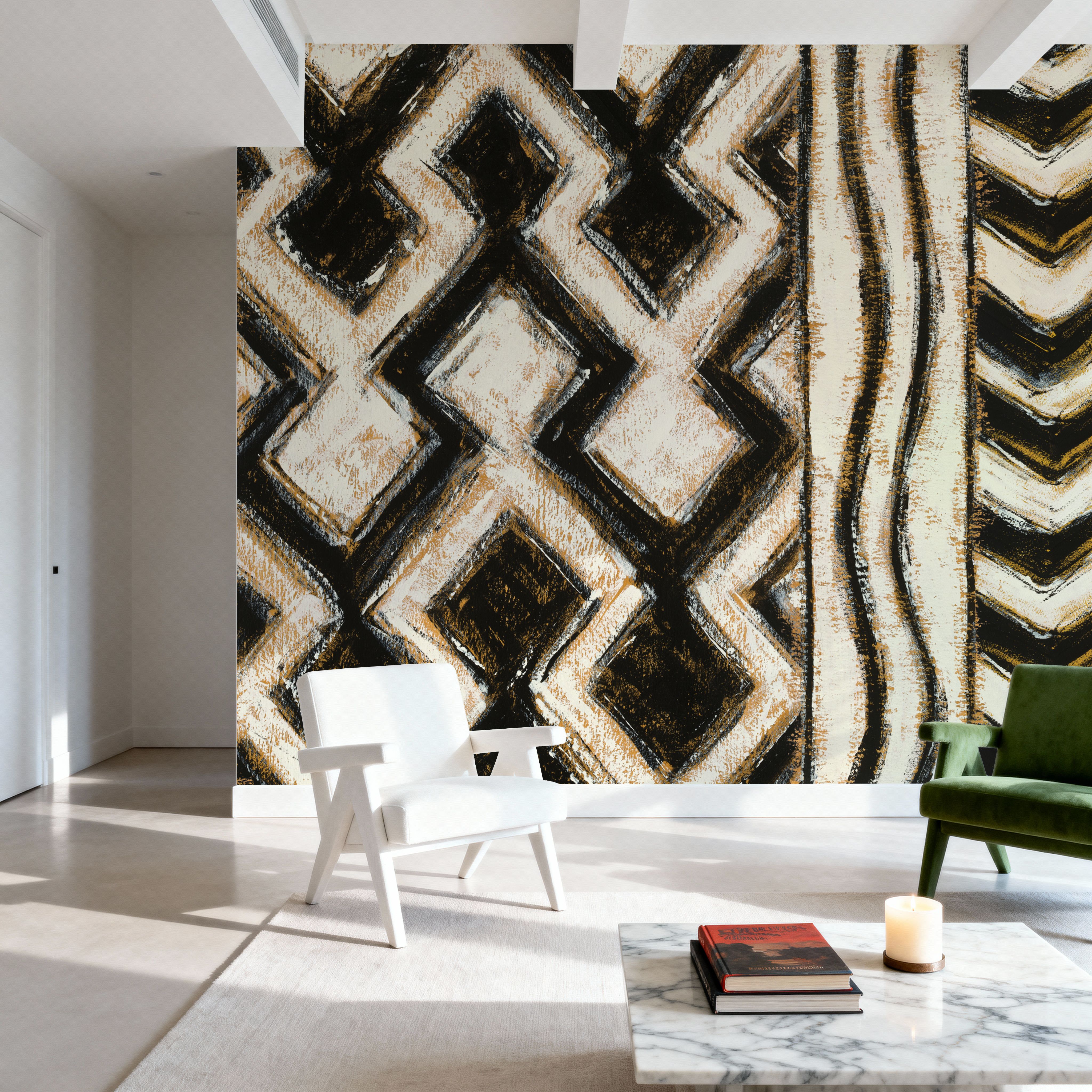 Black and Gold Geometric VII