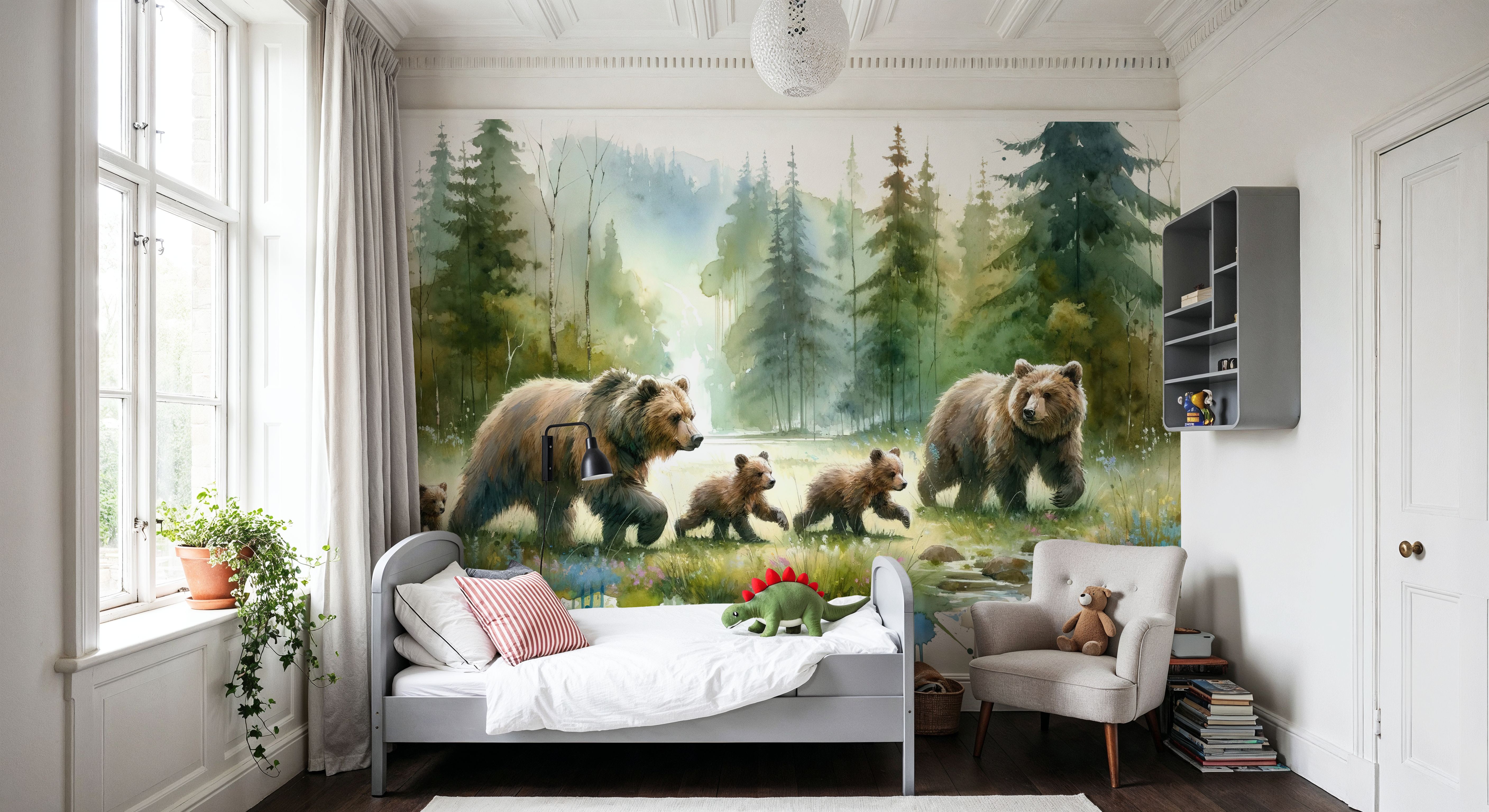 Watercolor Bear Family