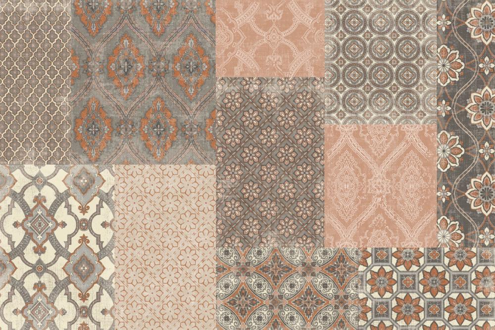 Venetian Patchwork I Orange Gray