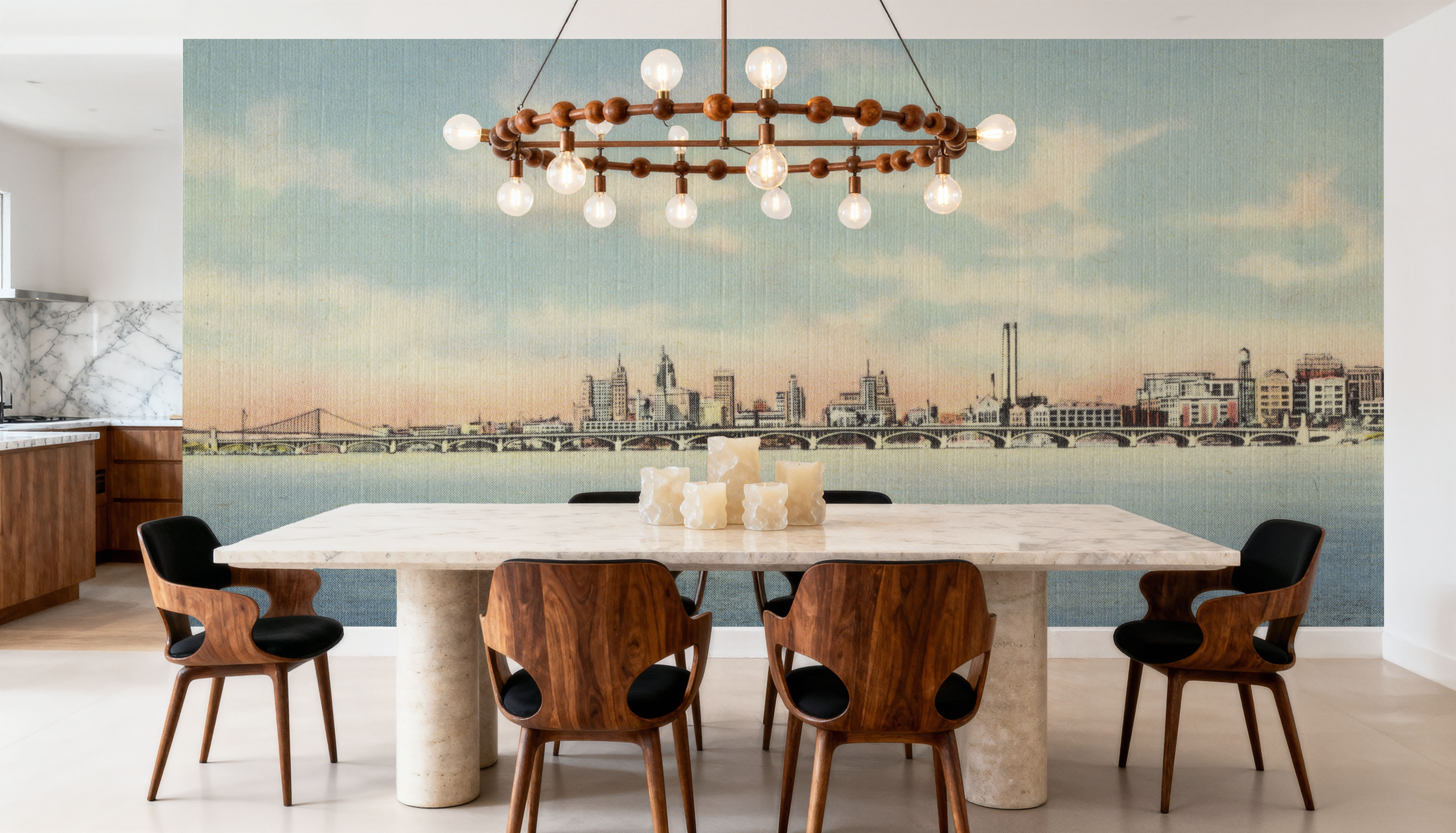 Greetings from Detroit Skyline - Screenprint Postcard