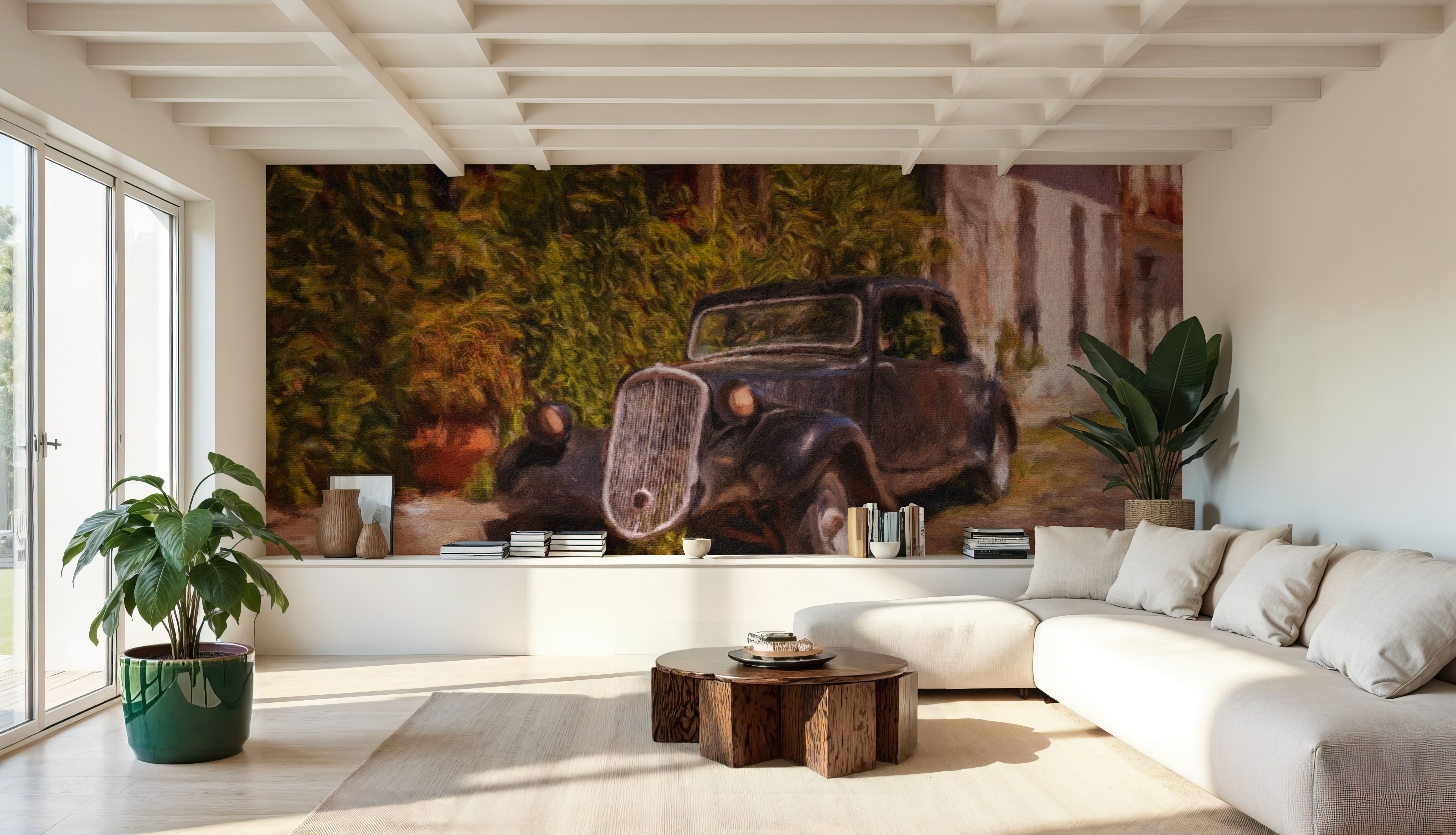 Antique Car Uruguay on Canvas