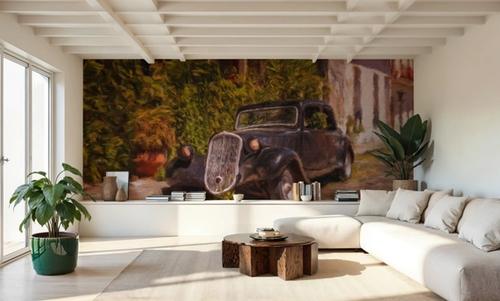 Antique Car Uruguay on Canvas