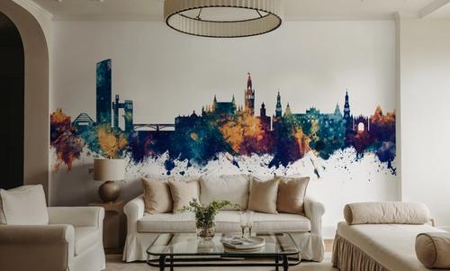 Sevilla Skyline Blue & Bronze