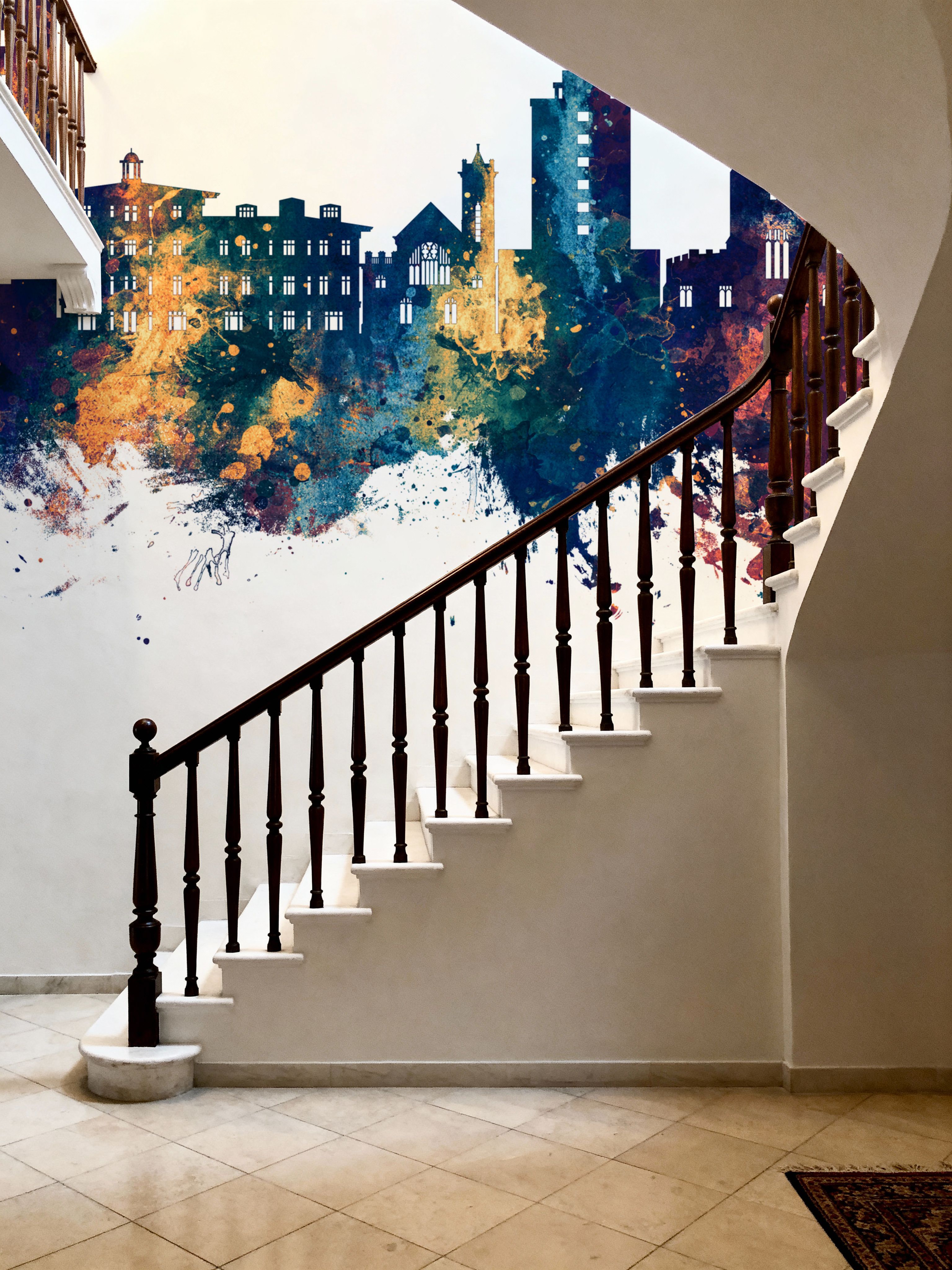 Chelmsford England Skyline Blue & Bronze