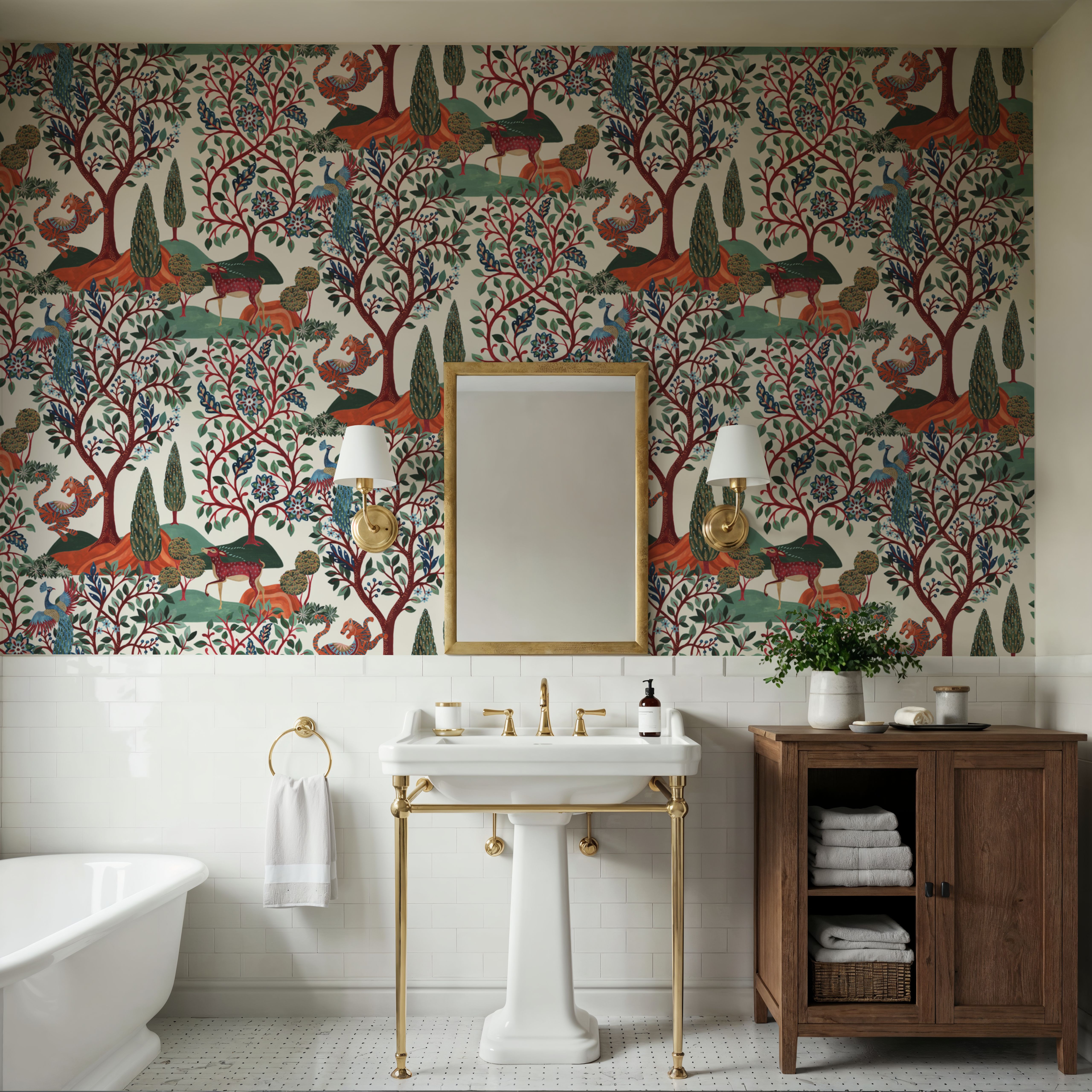 Garden of Myth and Memory Pattern, White