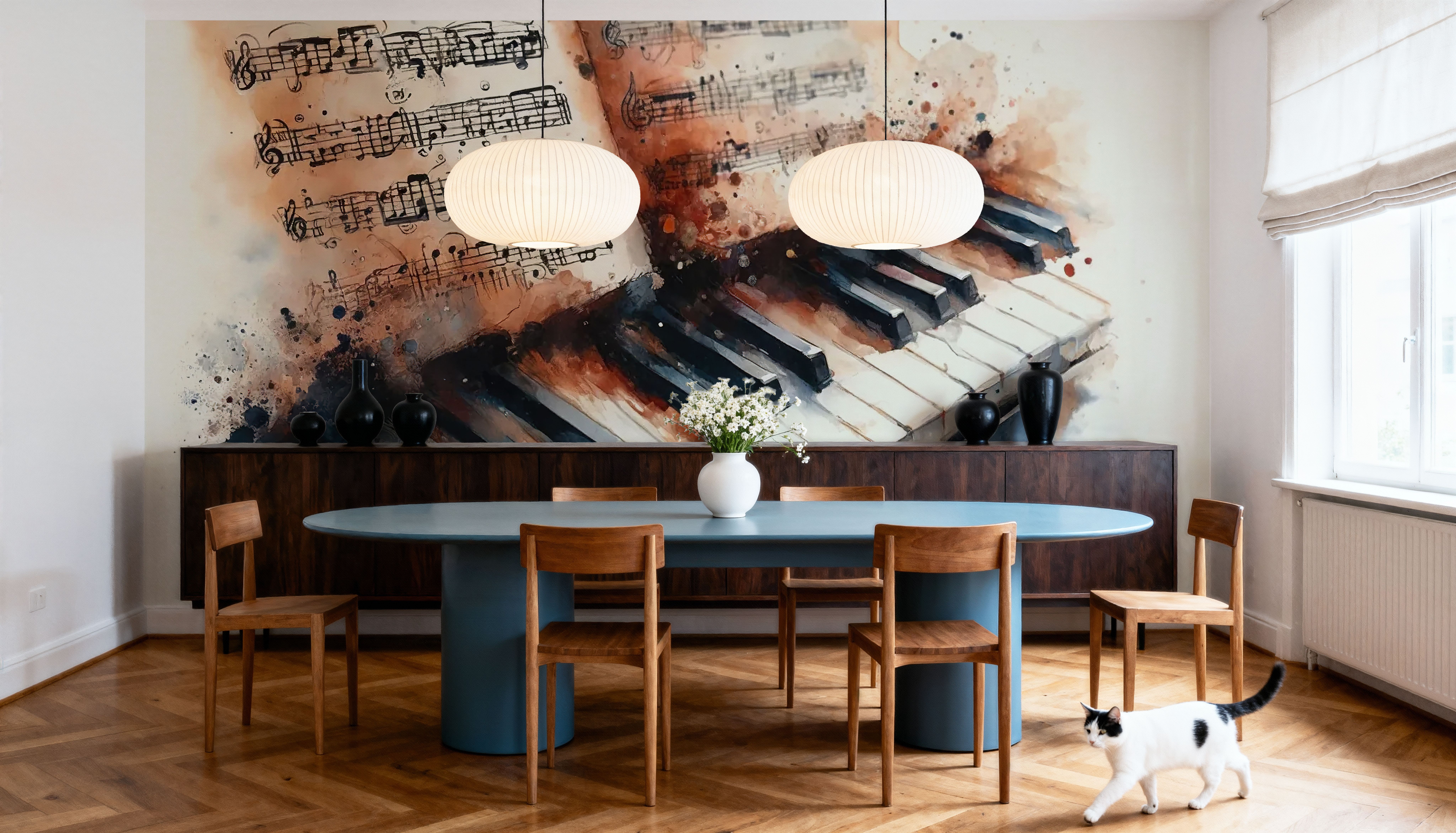 Melodic Harmony Captured in Artistic Strokes, Wallpaper