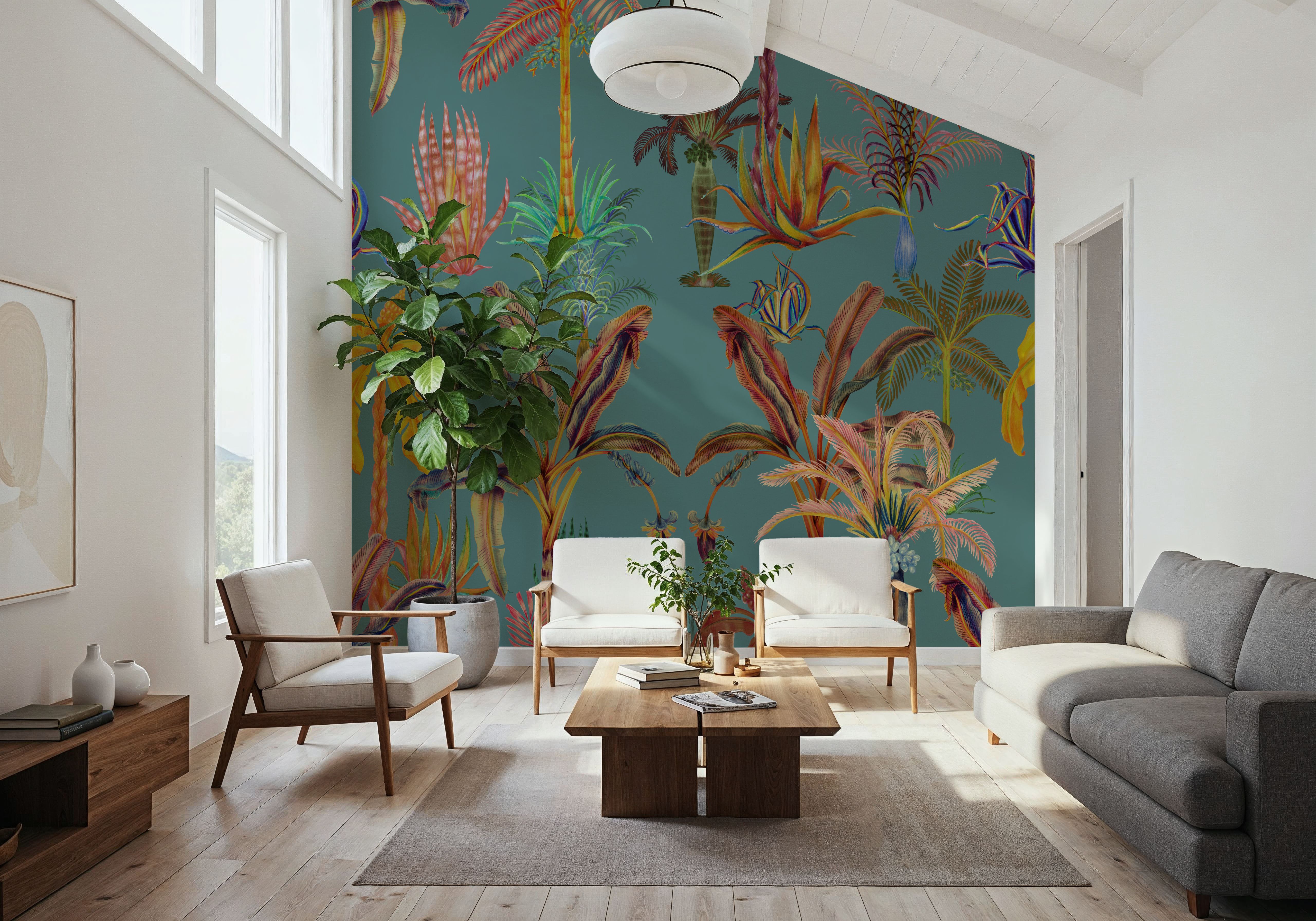 Statement Palm, Turquoise