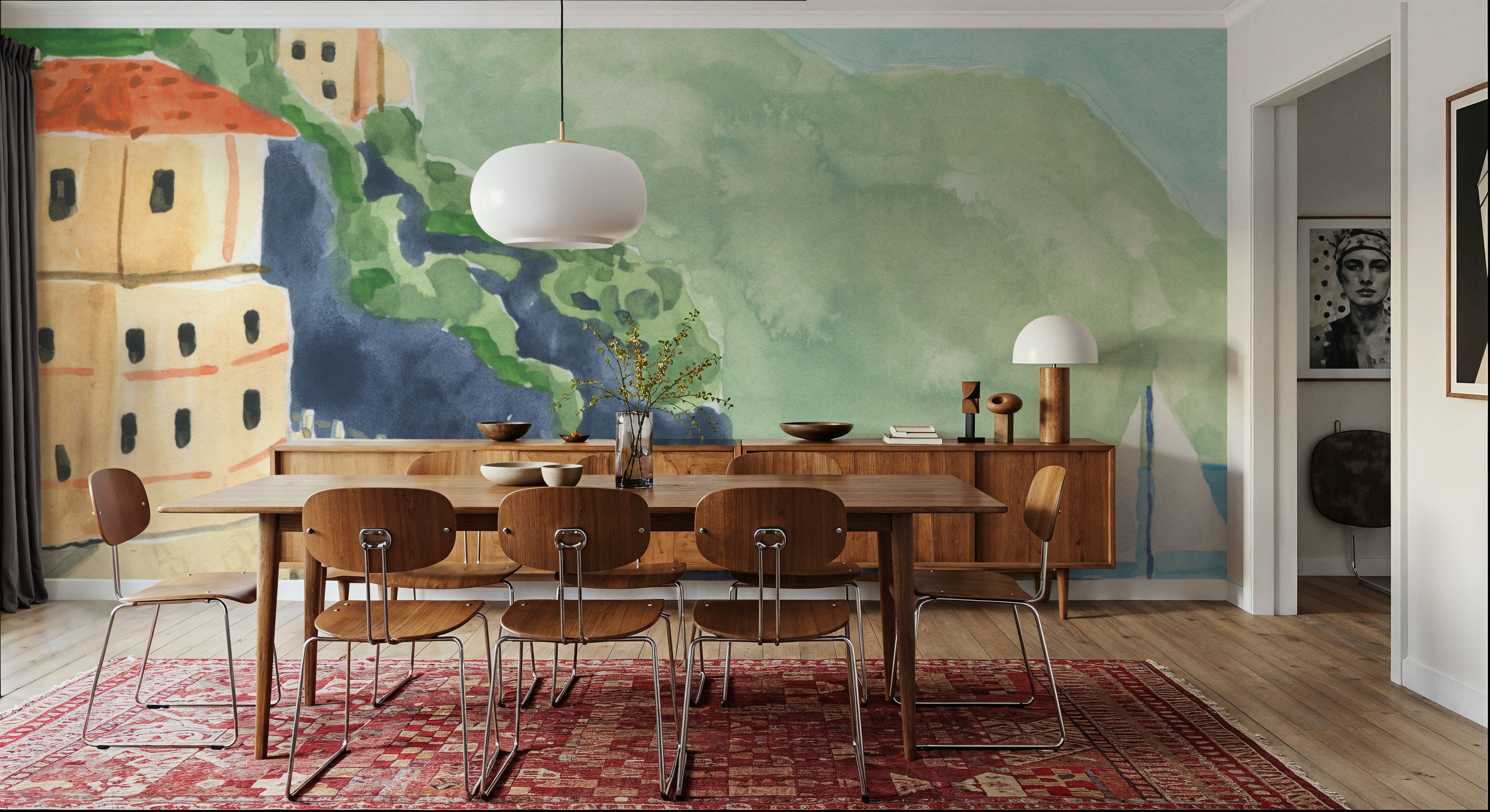 Mediterranean View II Panel, Wallpaper