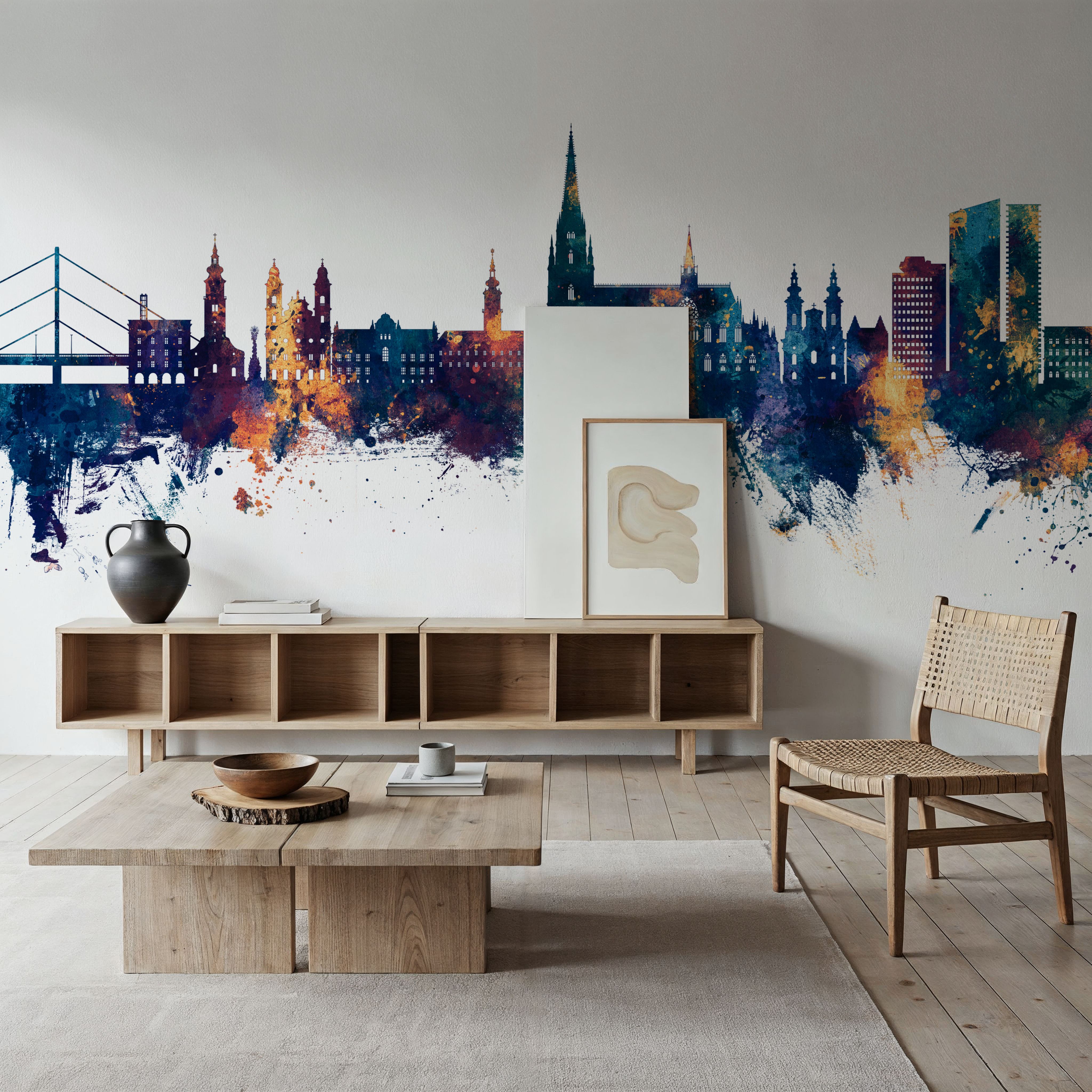 Linz Austria Skyline Blue & Bronze