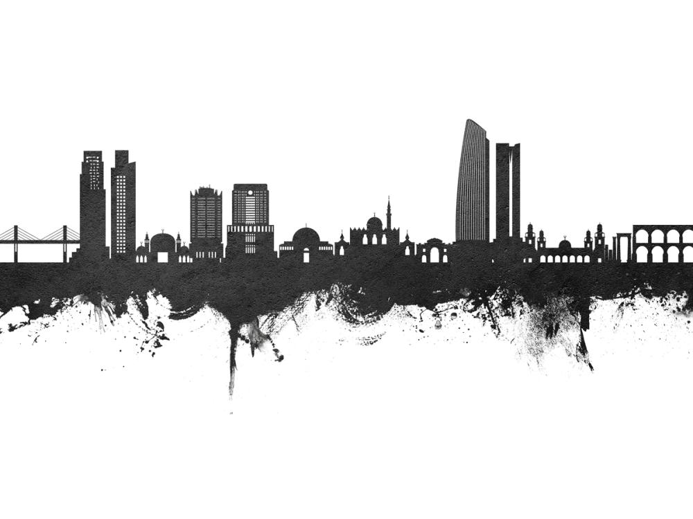 Amman Skyline Black & White