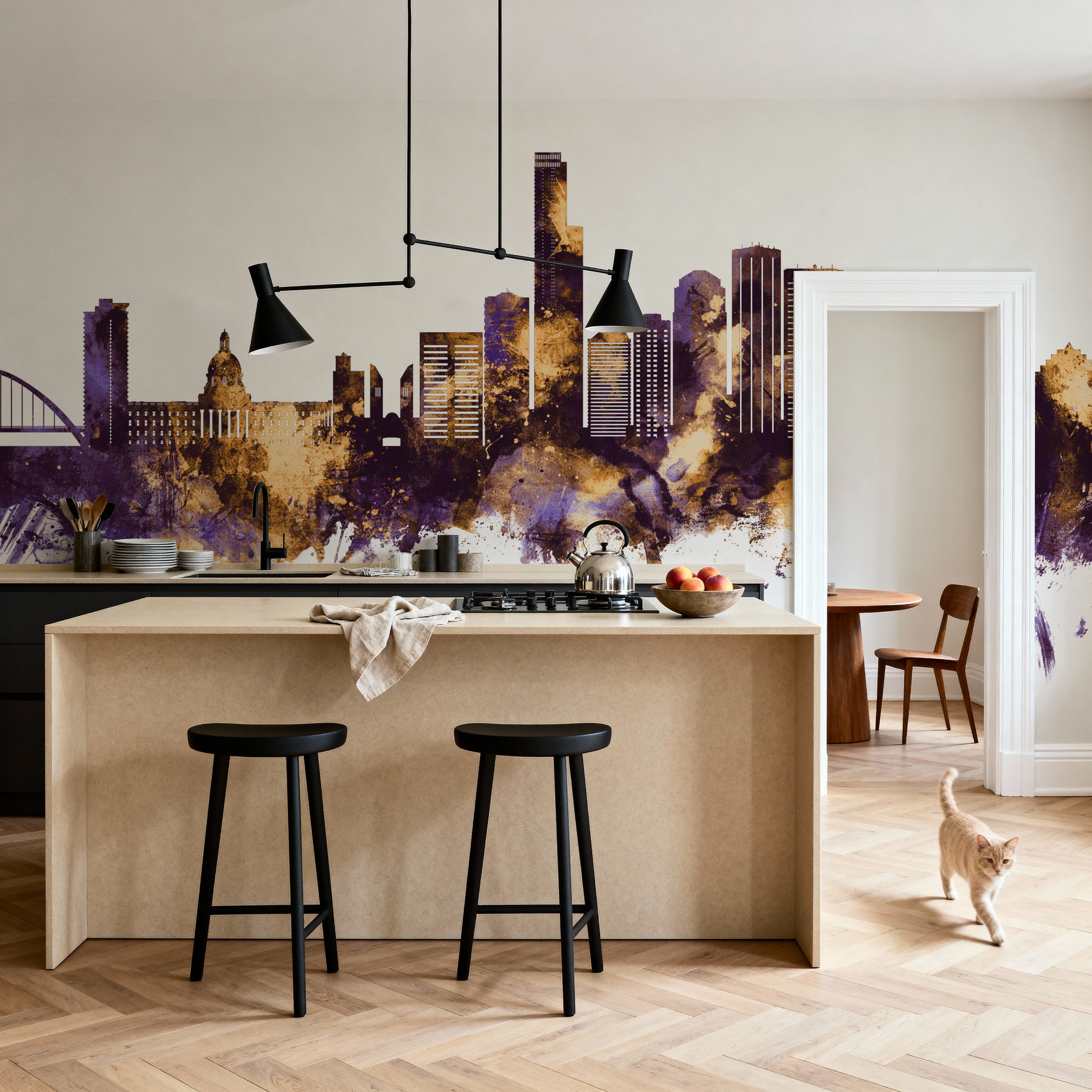 Edmonton Canada Skyline Purple & Gold