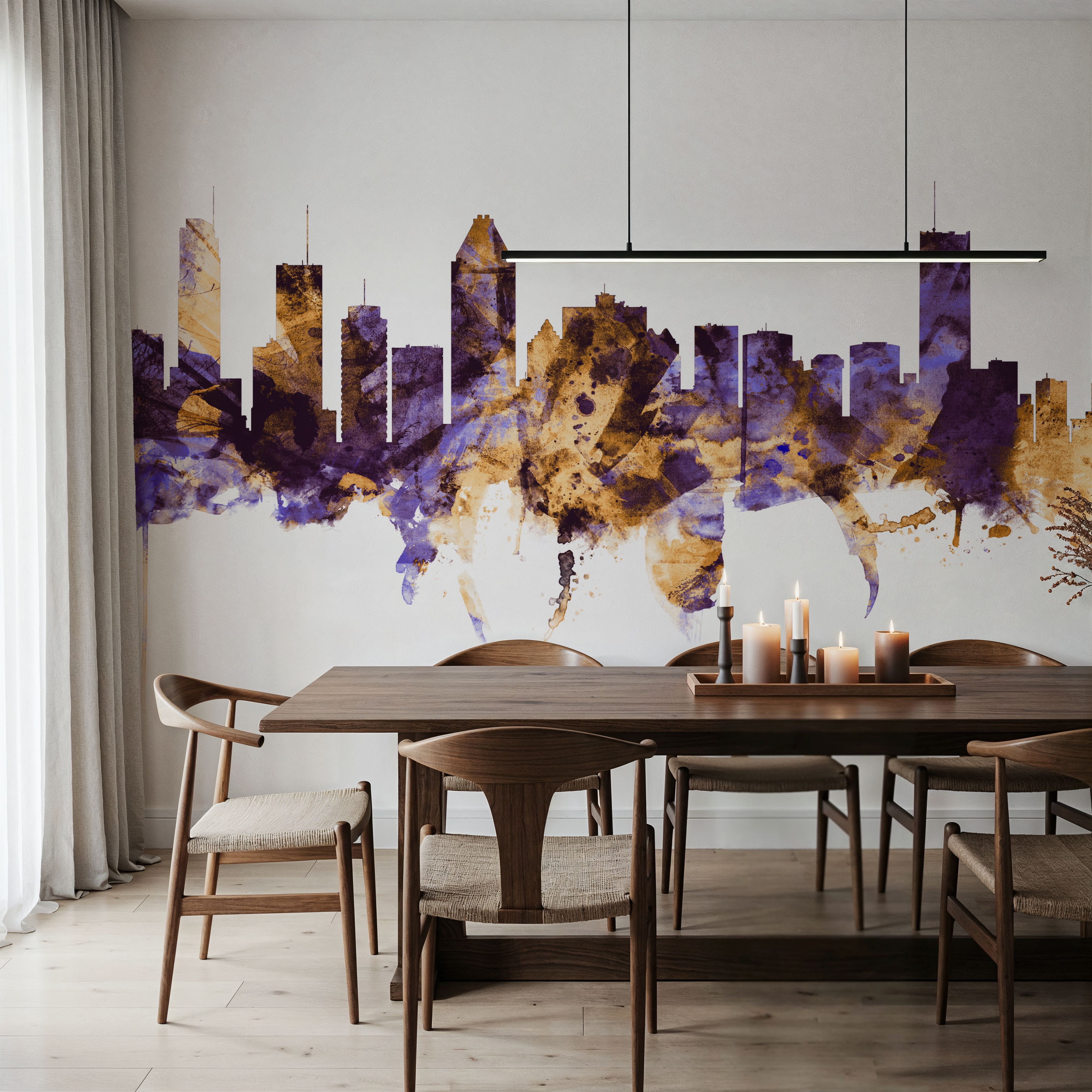 Montreal Canada Skyline Purple & Gold