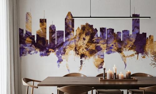 Montreal Canada Skyline Purple & Gold