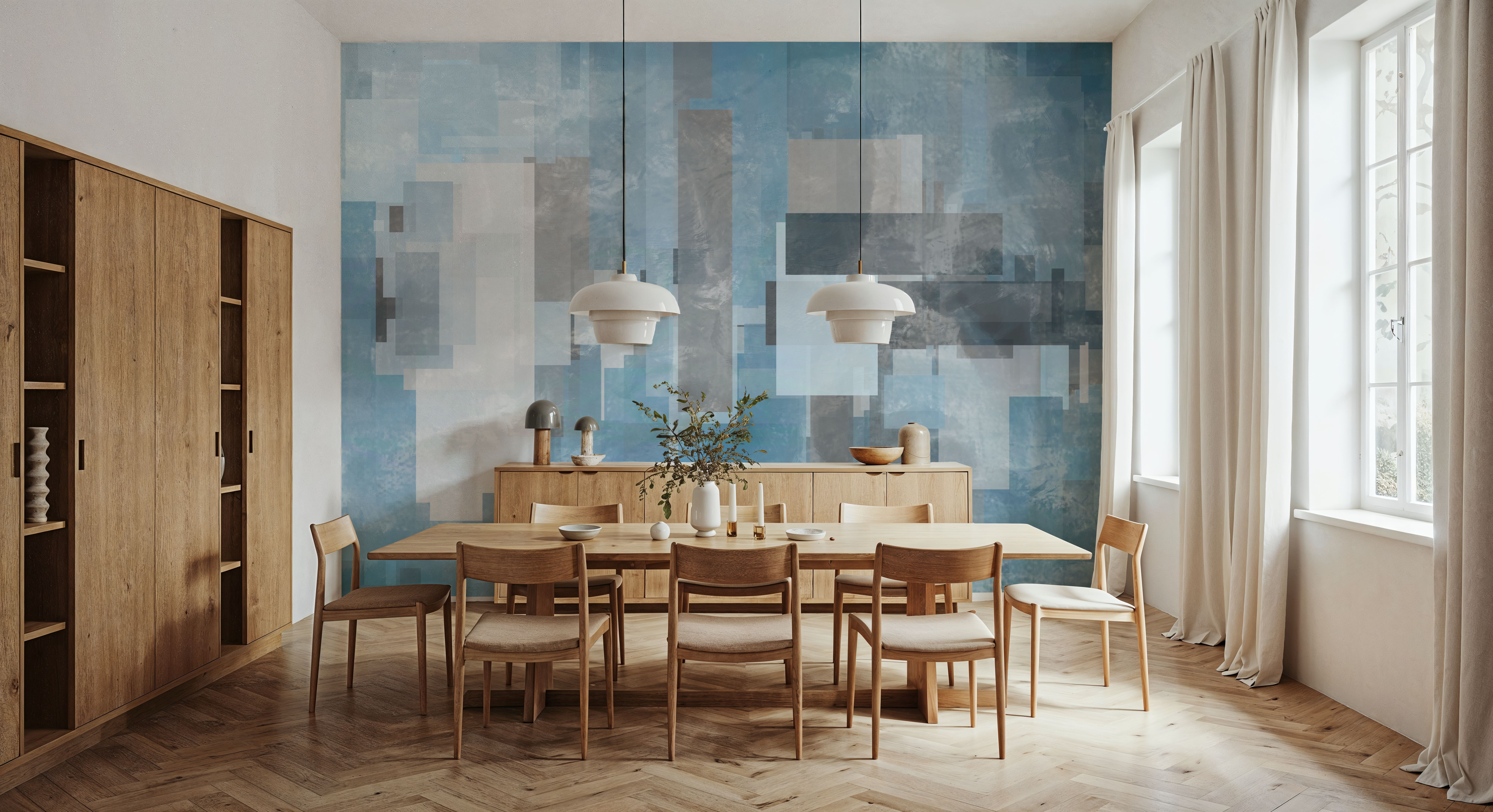 Geometric Abstract Blue