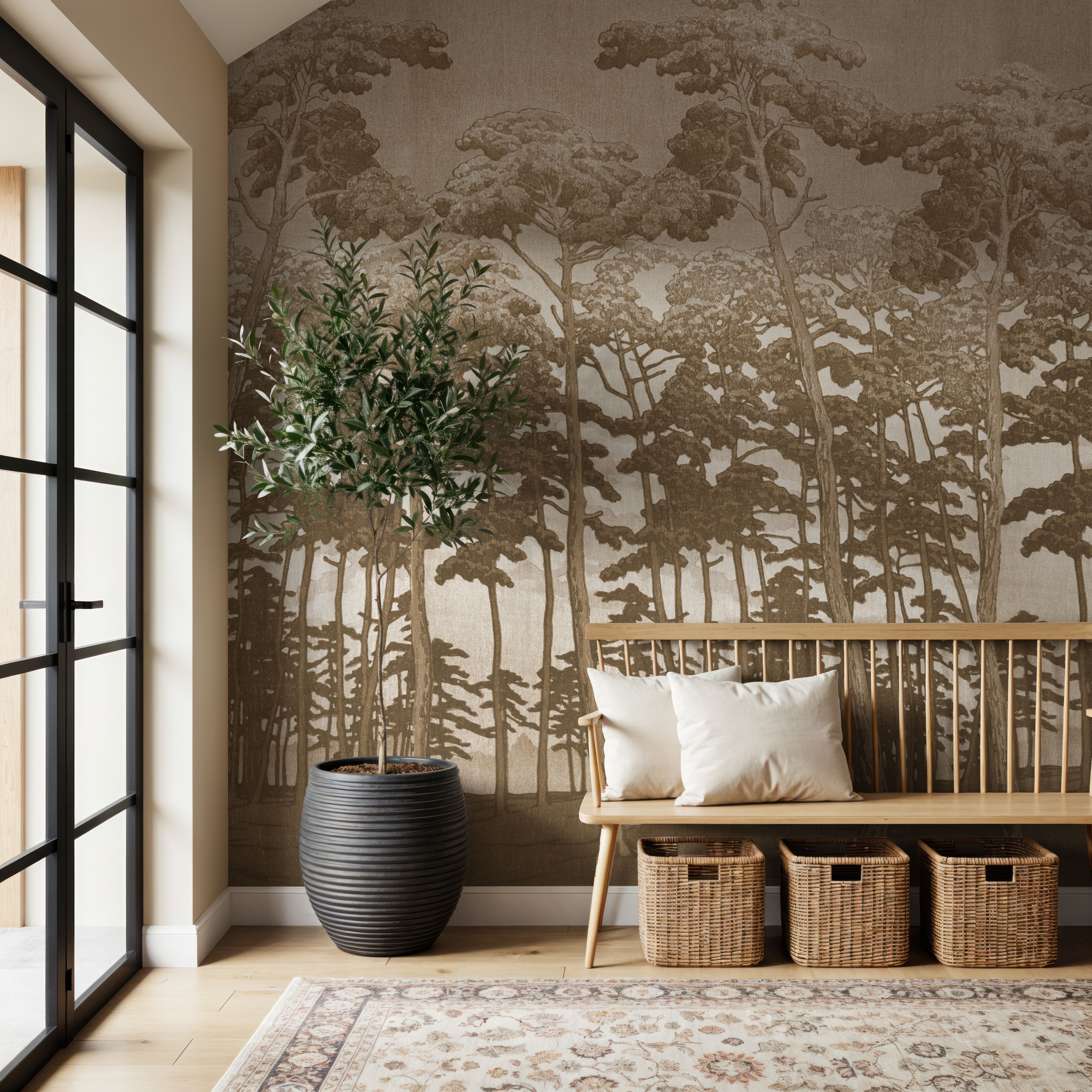 Tranquil Pinescape, Beige