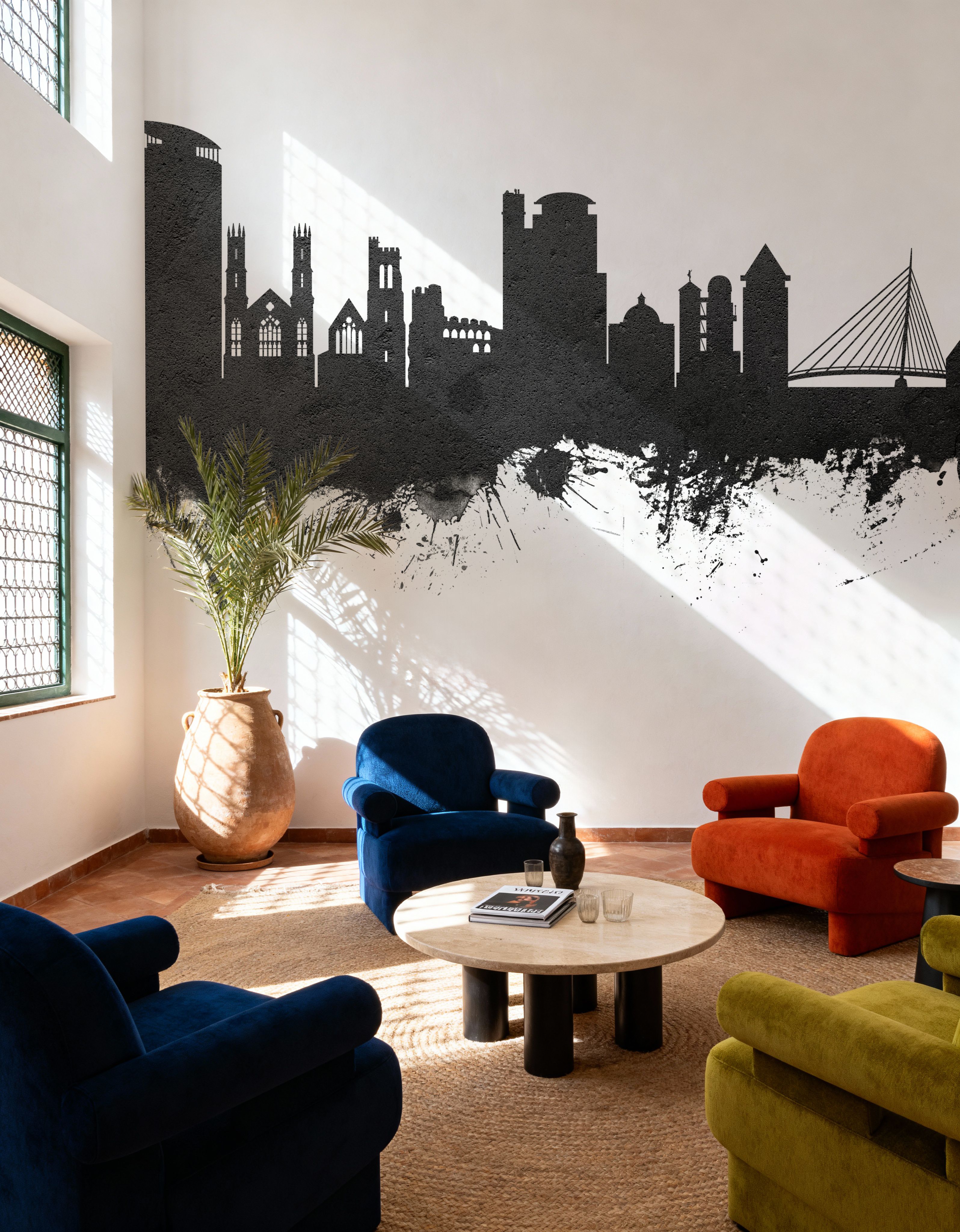 Swansea Wales Skyline Black & White