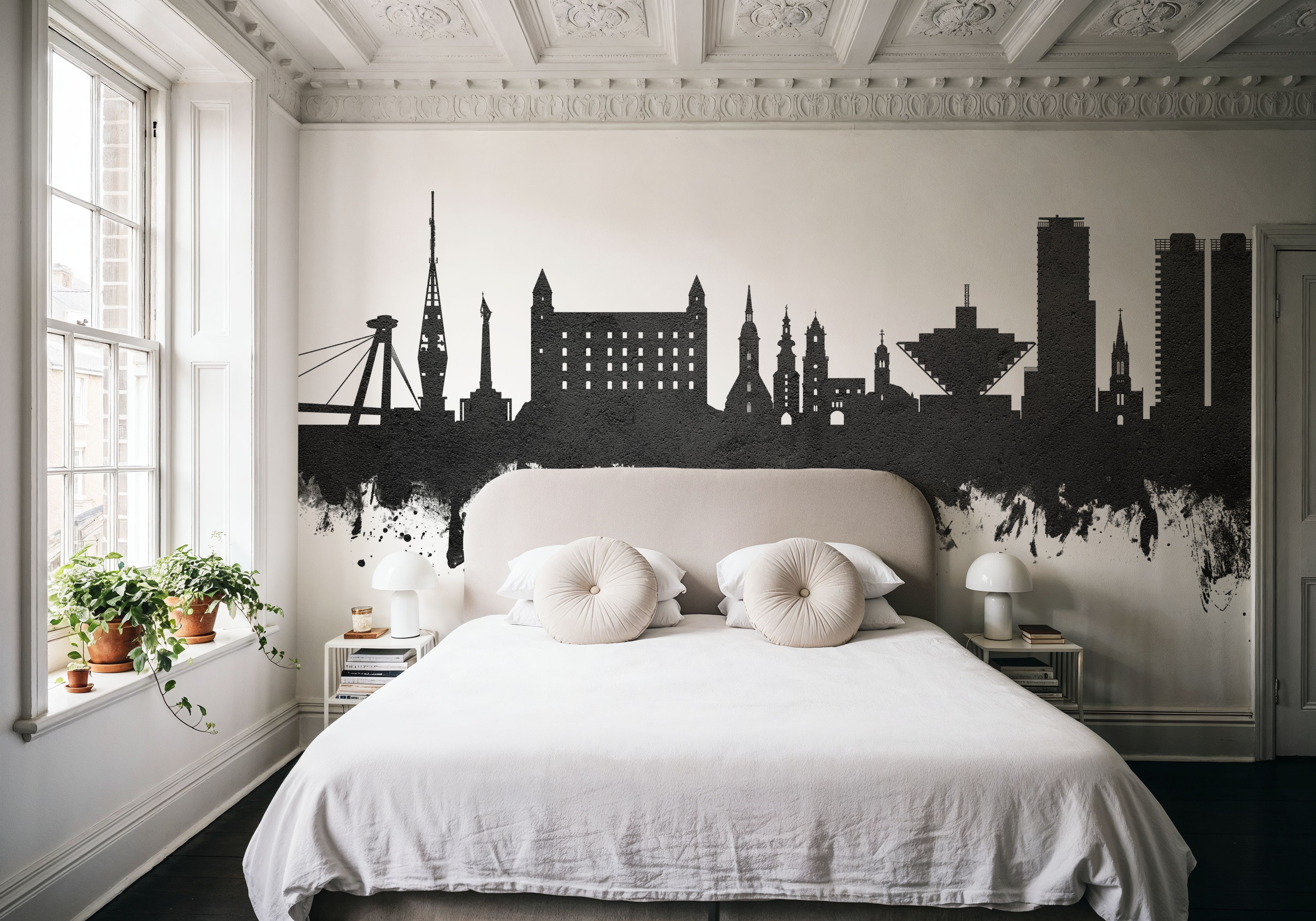 Bratislava Slovakia Skyline Black & White