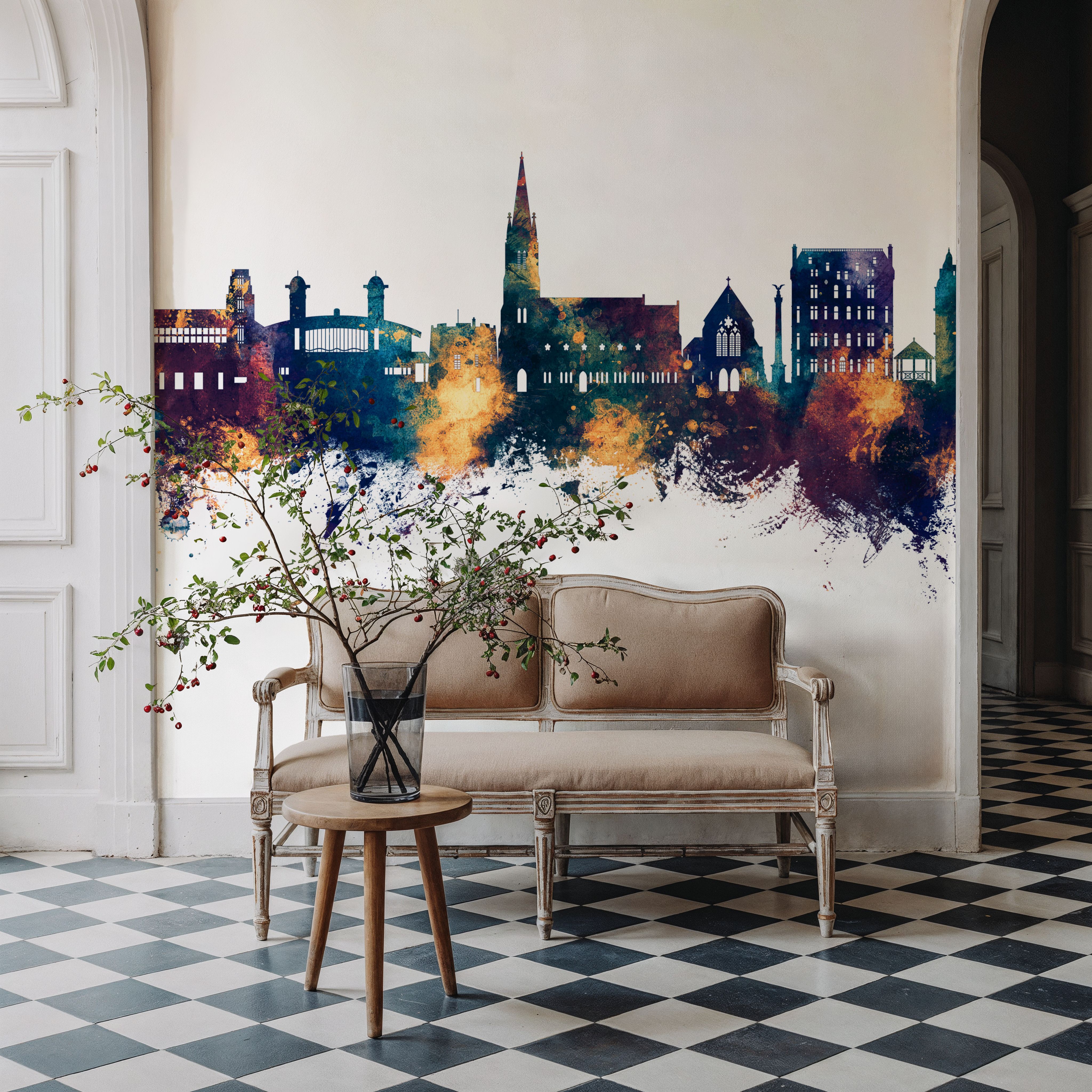 Felixstowe England Skyline Blue & Bronze