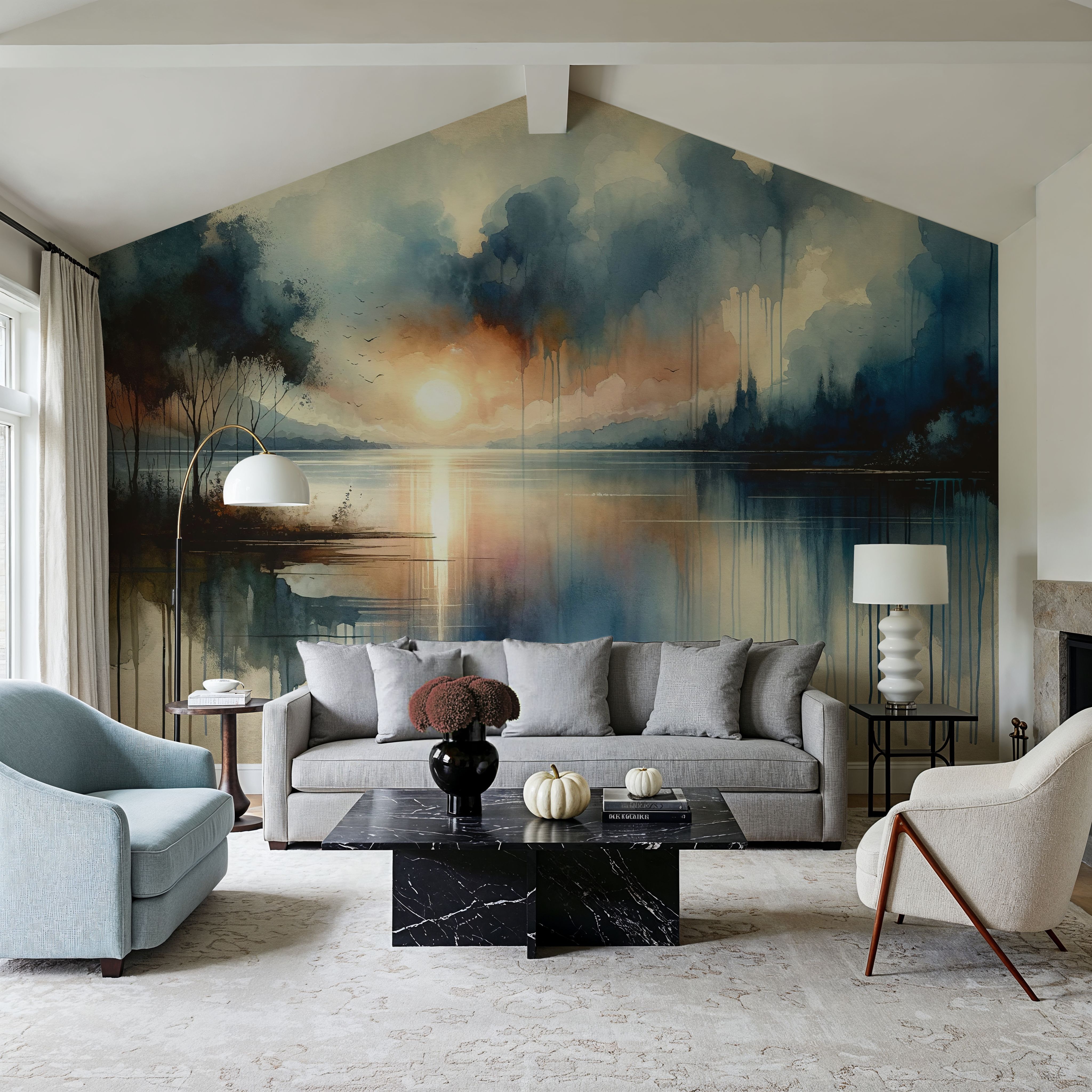 Watercolor Abstract Lake