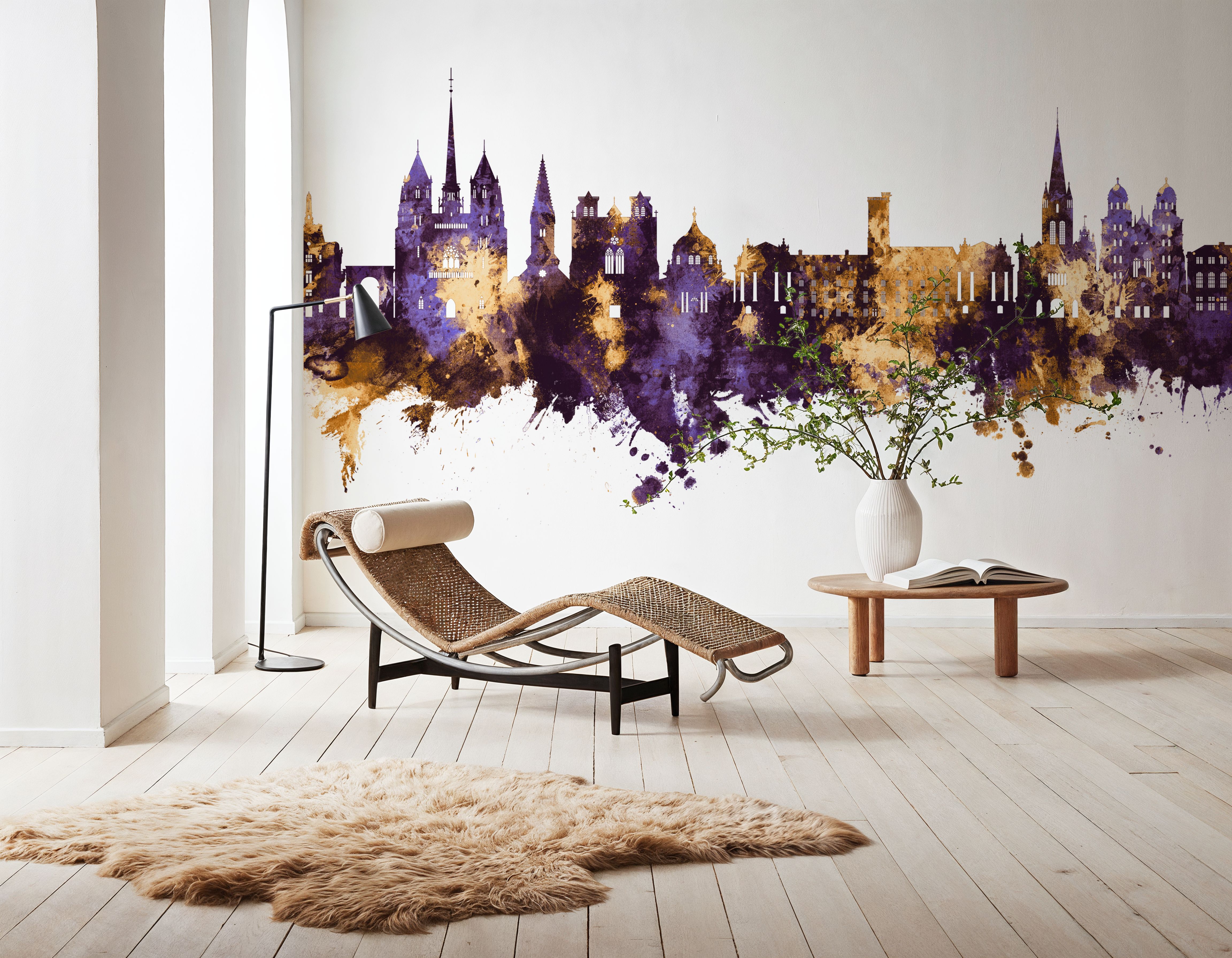 Dijon France Skyline Purple & Gold