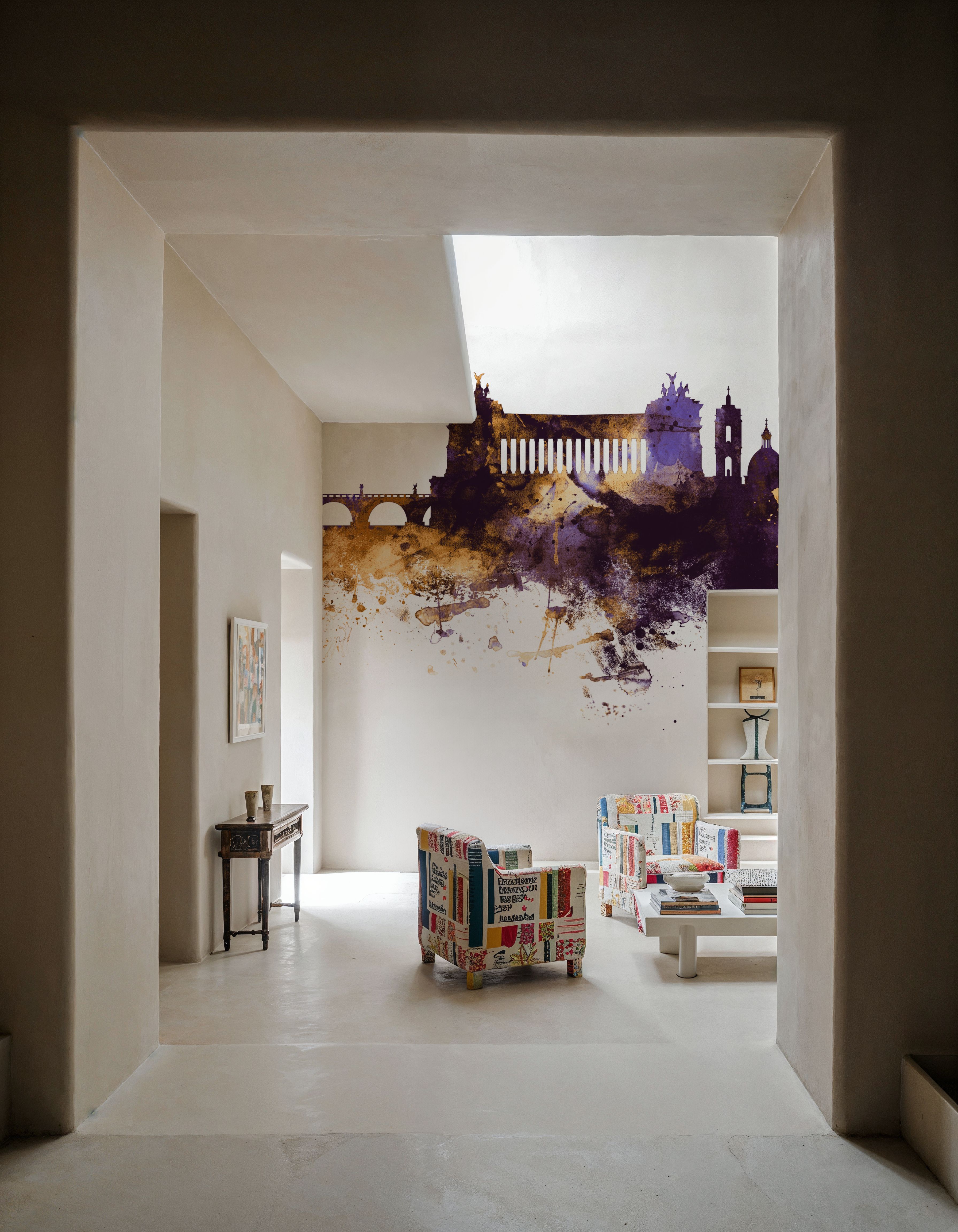 Rome Italy Skyline Purple & Gold