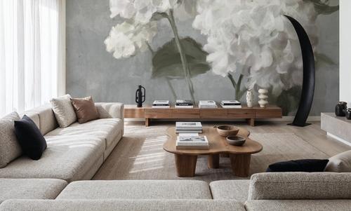 White Hydrangeas on Gray