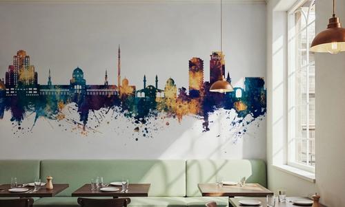 Damascus Syria Skyline Blue & Bronze