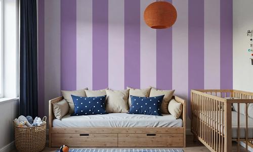 Scalloped Circus Stripes, Purple on Purple