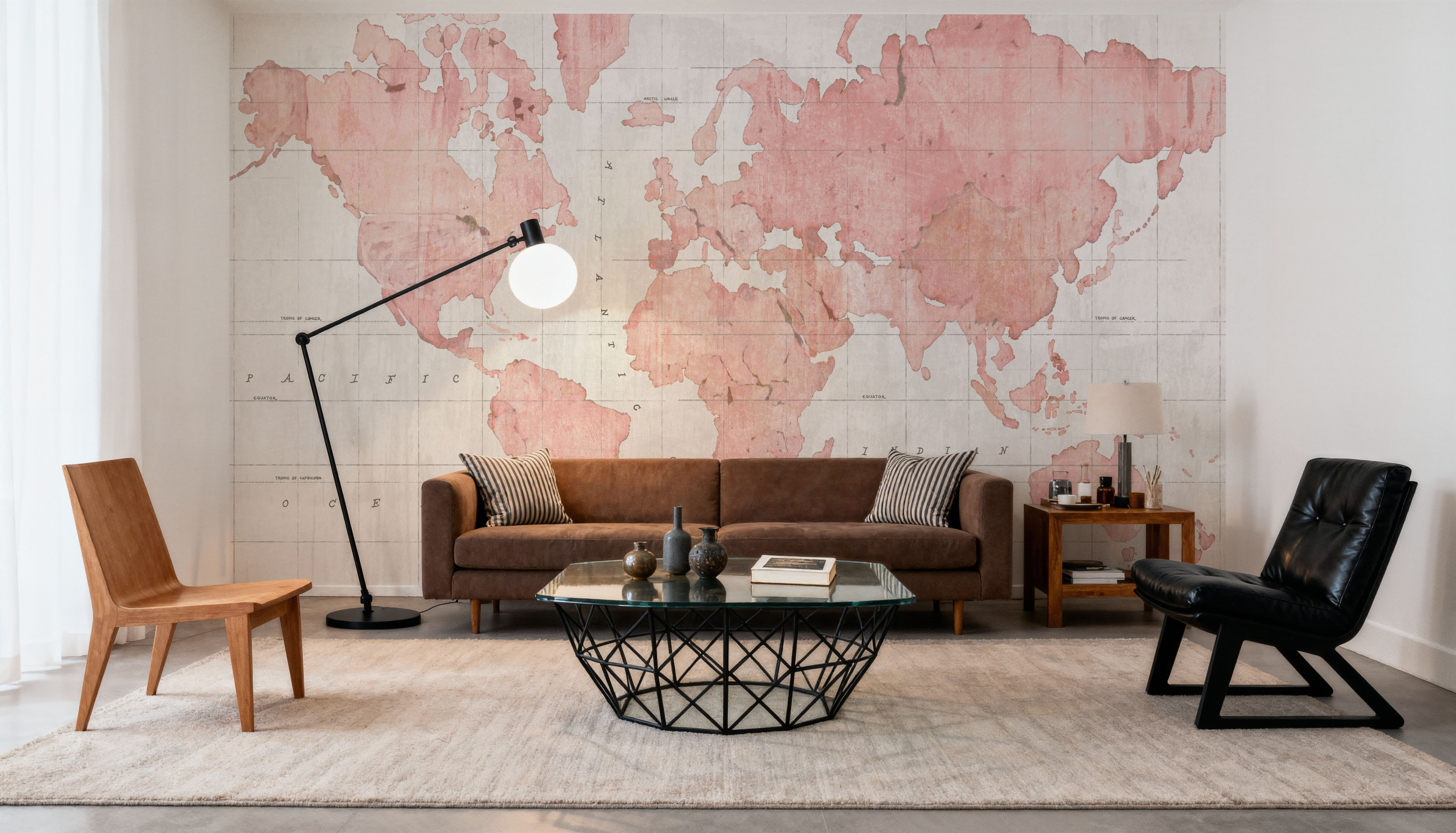 Across the World Shes Going Places Pink, Carte da parati