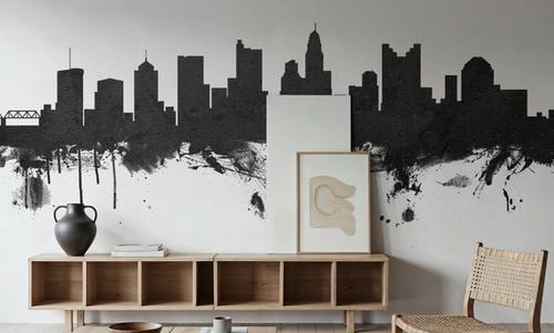 Columbus Ohio Skyline Black & White