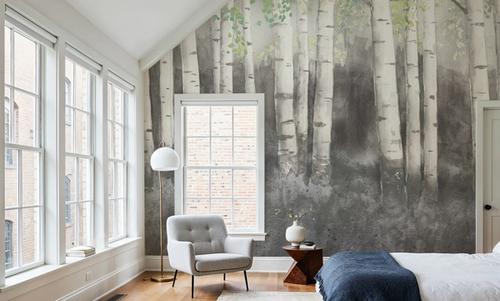 Soft Birches Charcoal