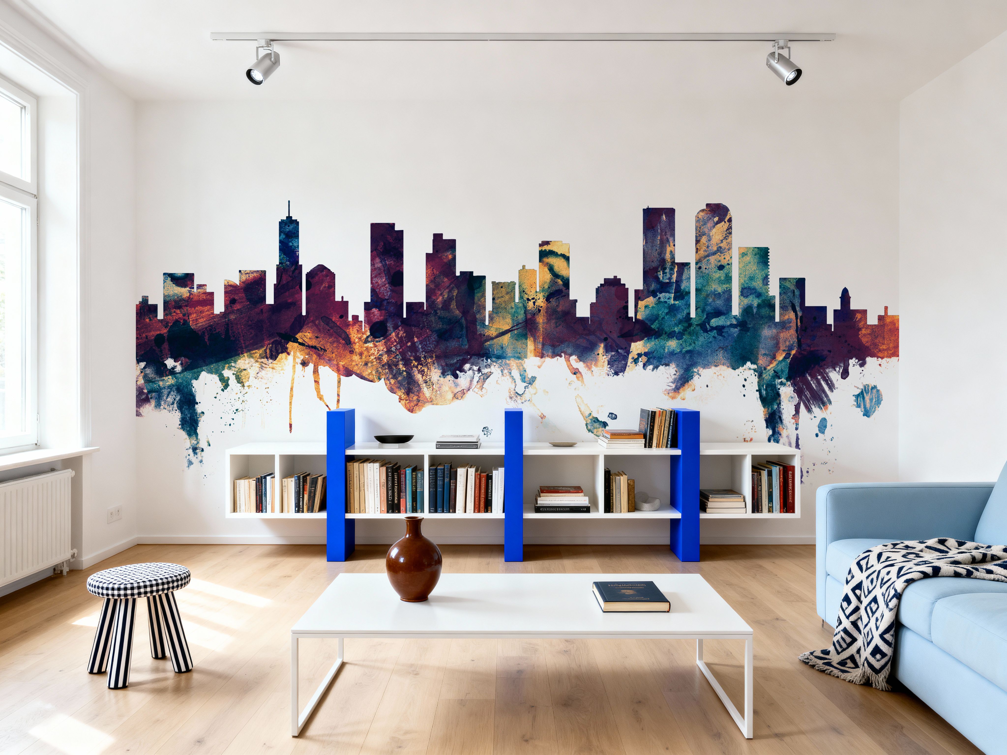 Denver Skyline Blue & Bronze