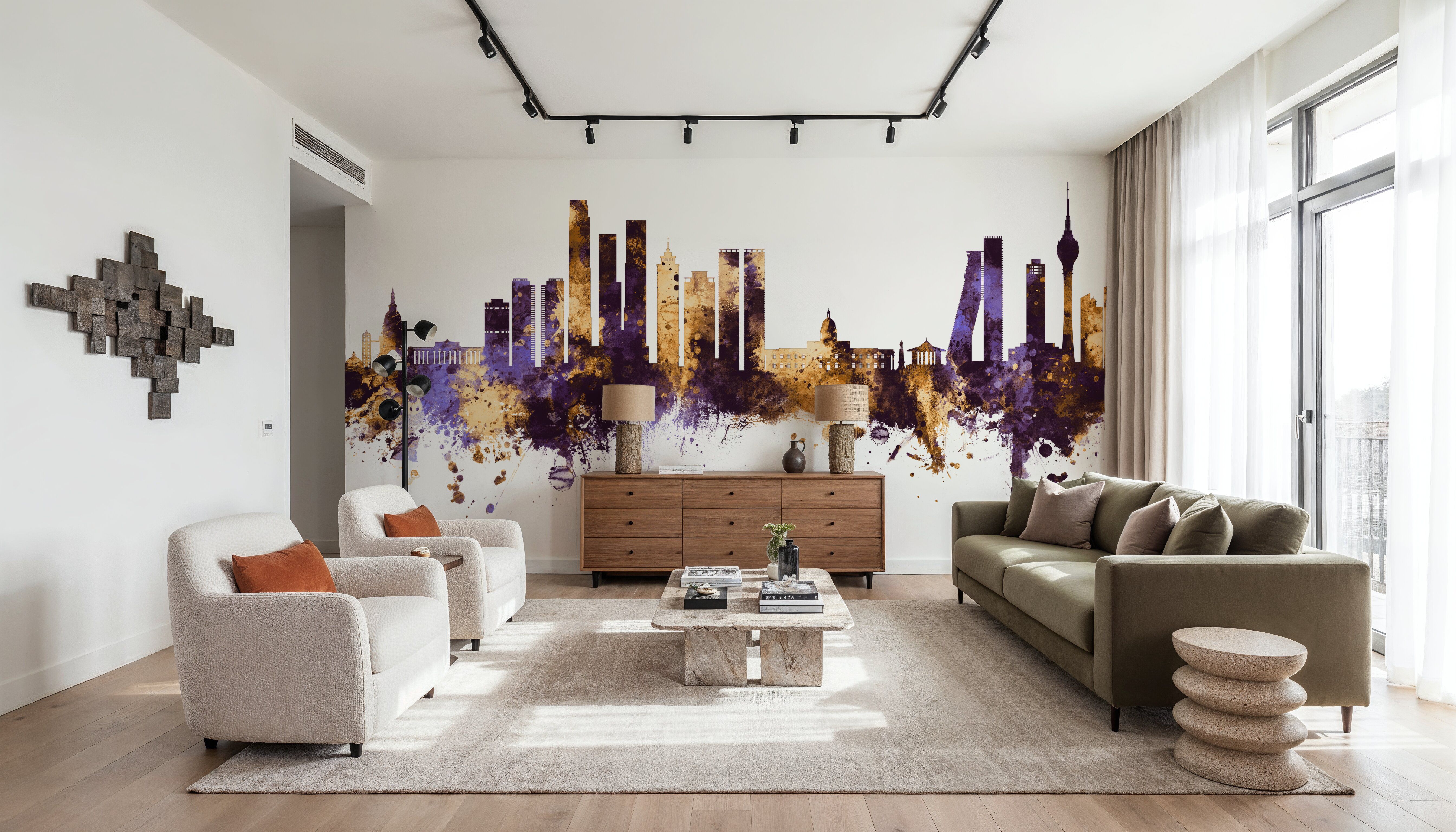 Colombo Sri Lanka Skyline Purple & Gold