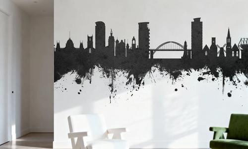 Sunderland England Skyline Black & White