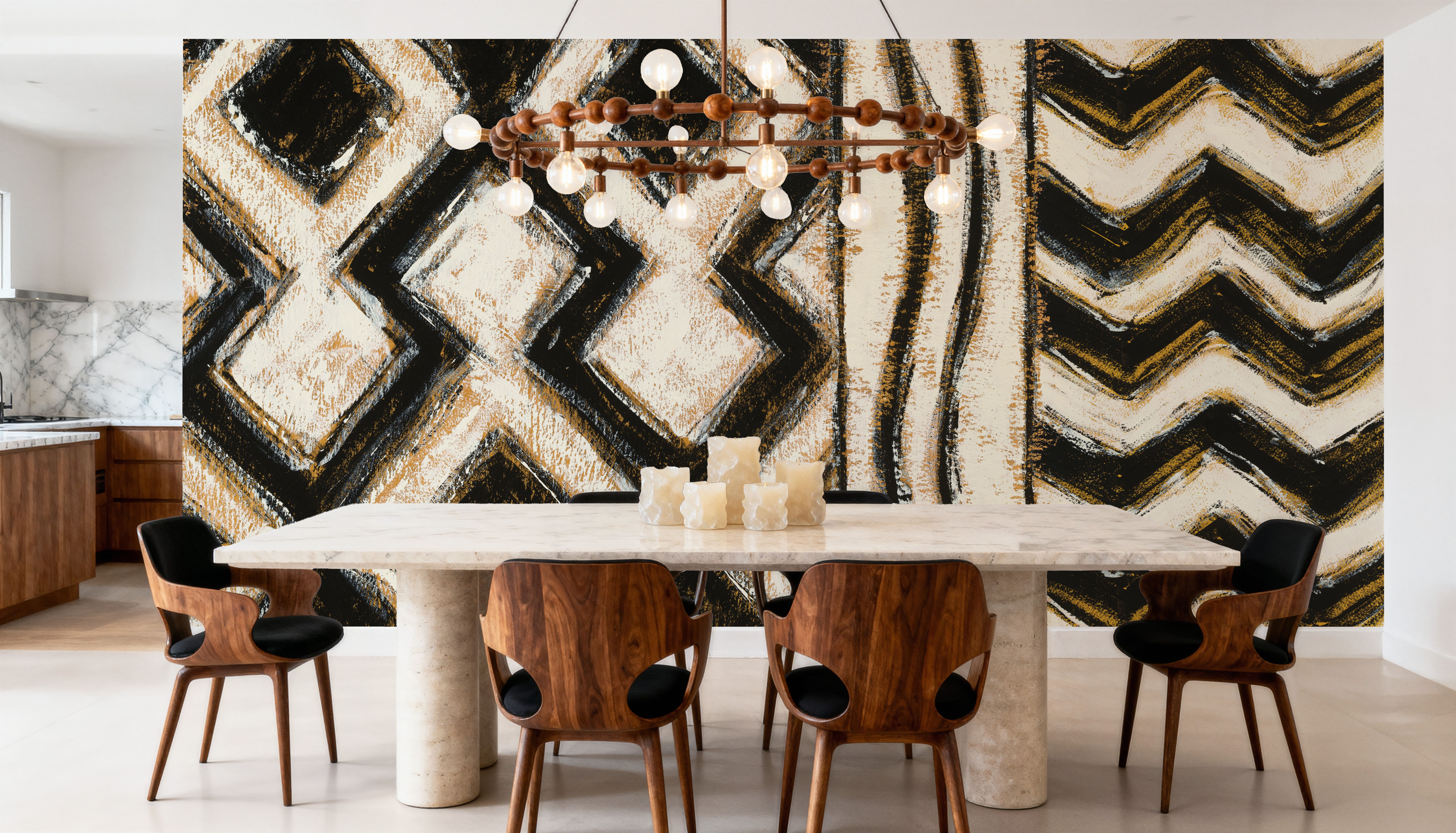 Black and Gold Geometric VIII