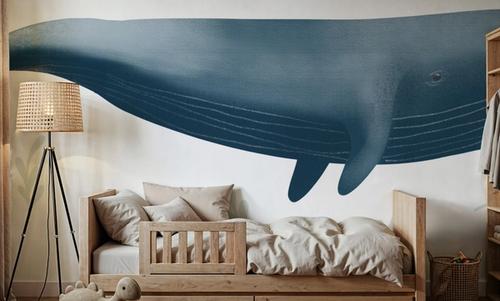 Ocean Life Whale on White