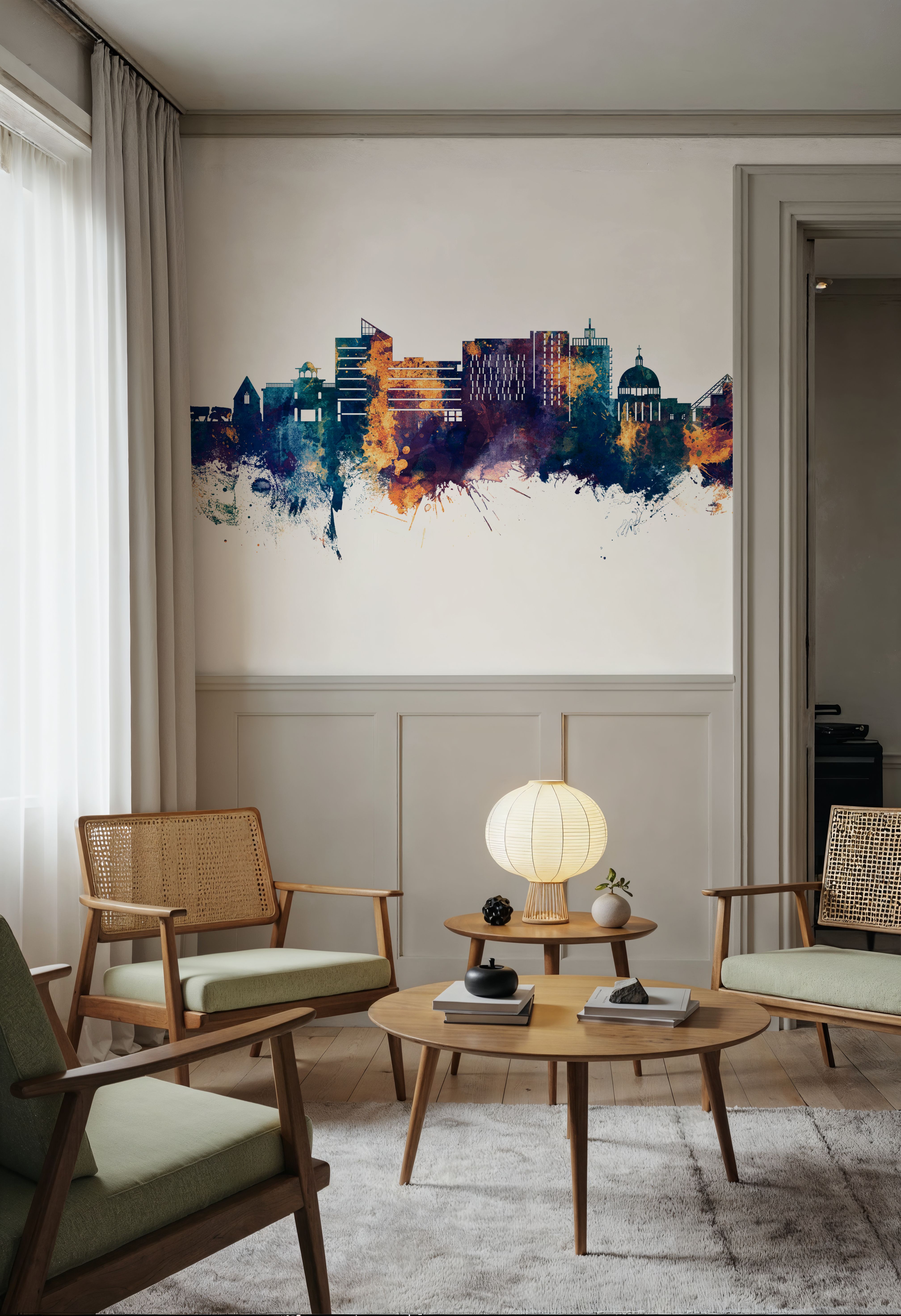 Milton Keynes England Skyline Blue & Bronze