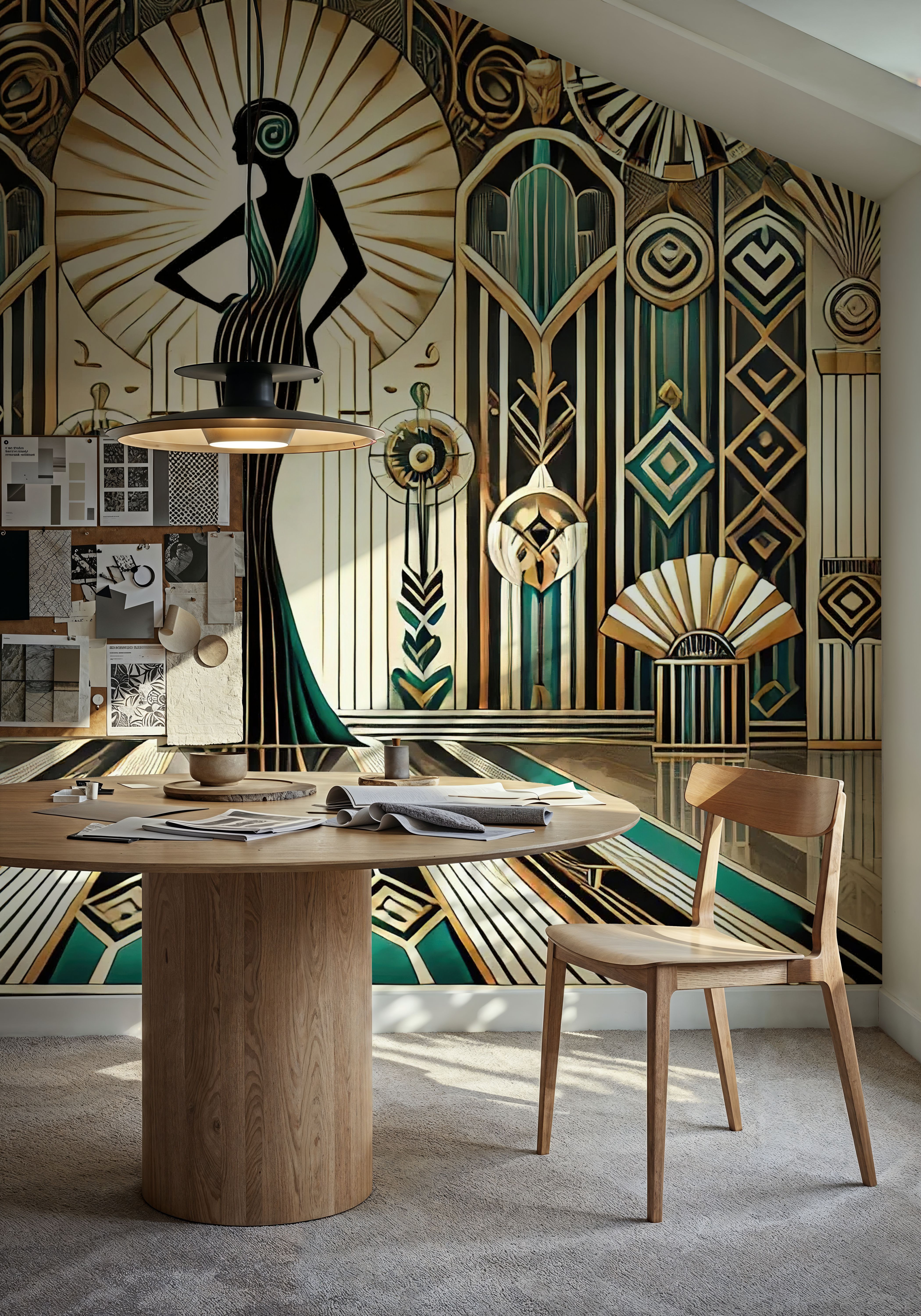 Vintage Elegance Scene in Art Deco