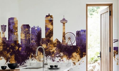 Niagara Falls Skyline Purple & Gold